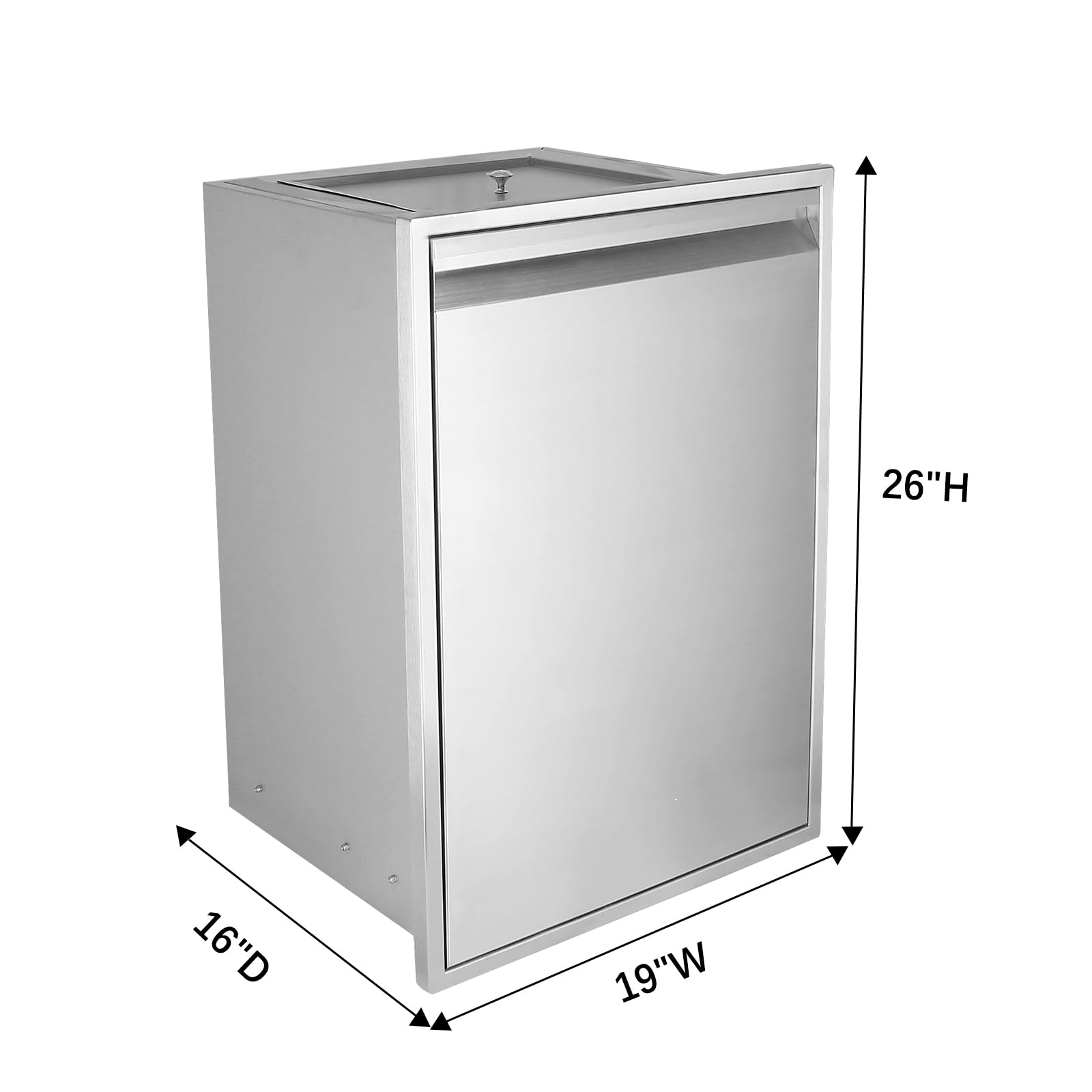 Stainless Steel Pull-Out Trash Drawer - 19
