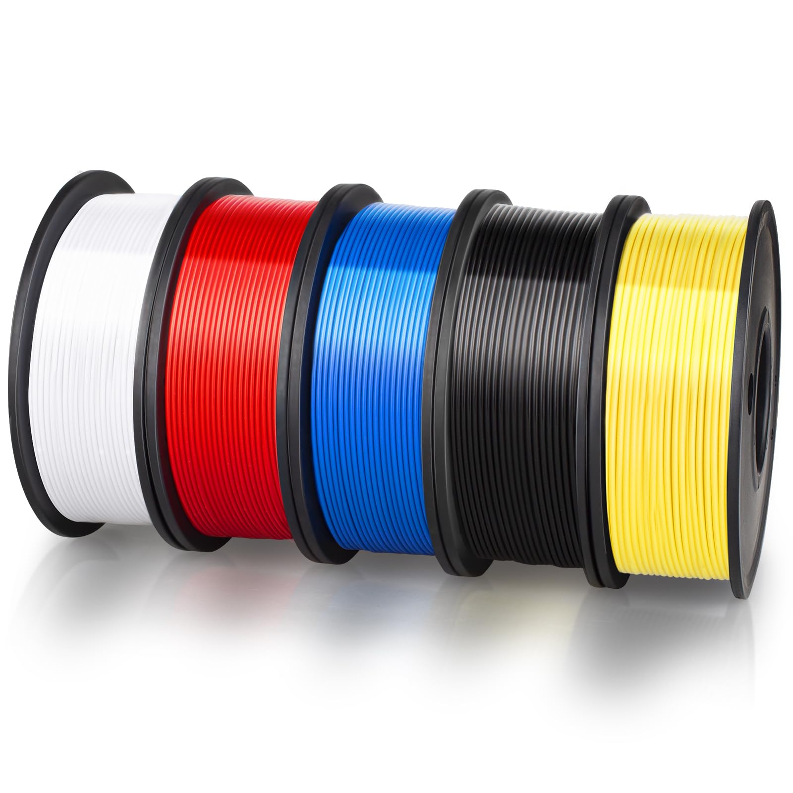 Premium PLA 3D Printer Filament Bundle - 1.75mm 5-Color Filament Pack (1.25kg Total) ±0.02mm High Precision, No Clogging & Bubble-Free for Smooth Printing - Perfect for 3D Pens, FDM Printers, DIY Projects & Creative Prototyping