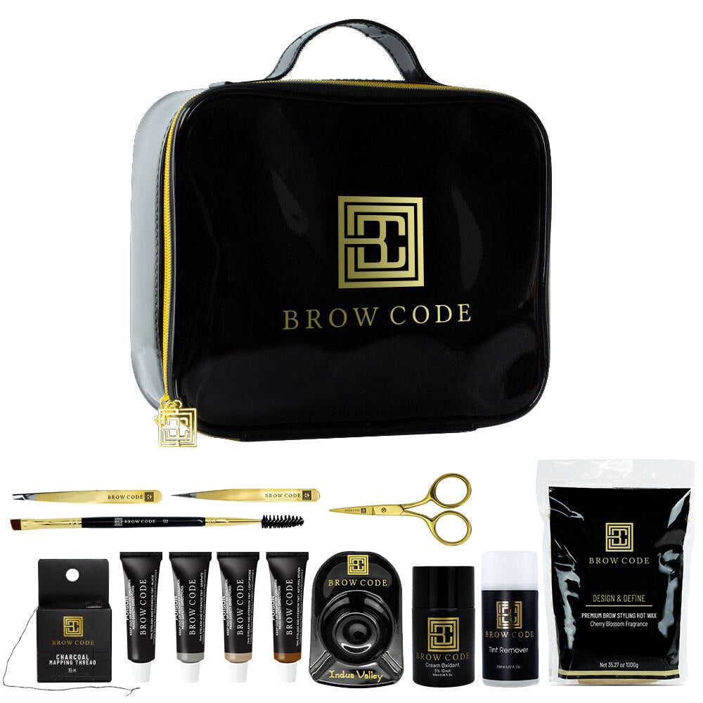 Brow Code Professional Tint Kit - Long Lasting Eyebrow Dye for Natural Looking Brows | Perfect for Salon & Home Use