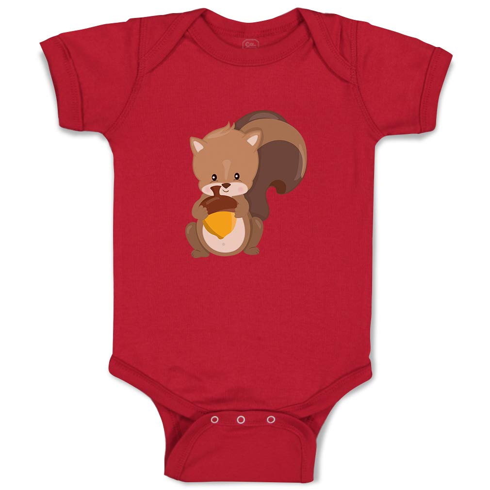 Custom Squirrel Nut Funny Cotton Baby Bodysuit - Cute Unisex Infant Onesie for Boys & Girls (18 Months) - Perfect for Family Photos, Playtime & First Birthday Outfits