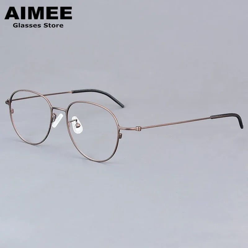 Stylish Unisex Full Rim Oval Square Titanium Eyeglasses Frame 214506 - Lightweight & Durable for Work, Reading & Everyday Wear