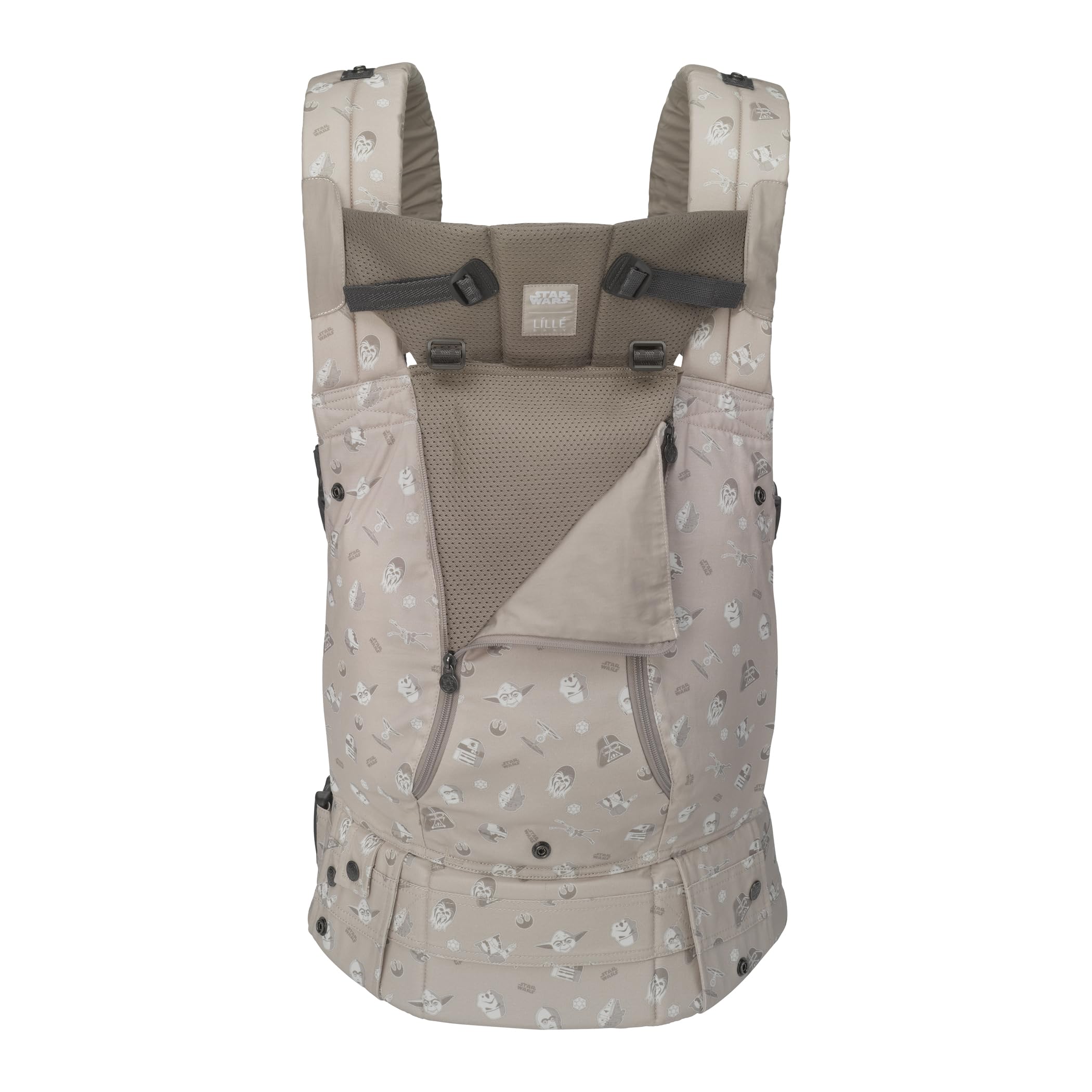 LÍLLÉbaby Complete All Seasons Ergonomic 6-in-1 Baby Carrier for Newborn to Toddler (7-45 lbs) - 360 Degree Adjustable, Lumbar Support, Inward & Outward Facing - Disney Star Wars Imperial Squadron Design - Perfect for Shopping, Hiking & Daily Parenting