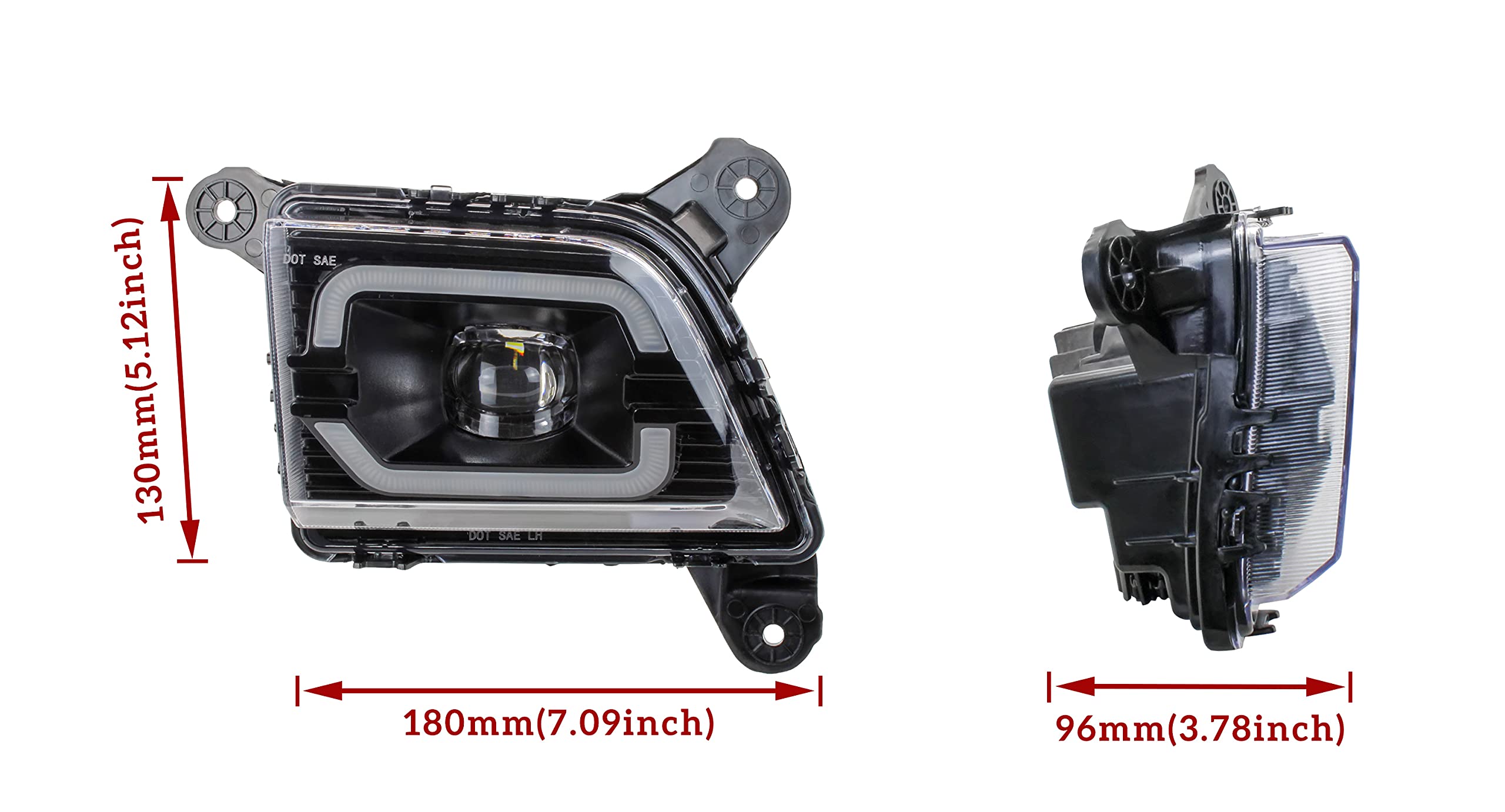 KEWISAUTO LED Fog Lights & Daytime Running Lights (DRL) for Chevy Silverado 1500 2019-2022, 2500HD & 3500HD 2020-2022 - Bumper Driving Fog Lamps Accessories (2PCS) - Perfect for Off-Roading, Night Driving & Enhanced Visibility