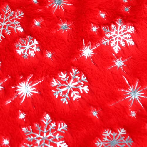 Glitter Printed Snowflakes - Red