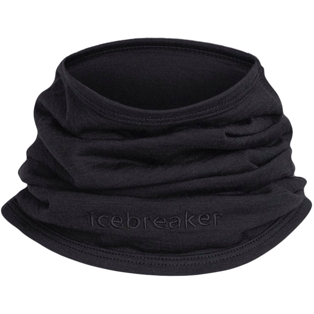 Icebreaker Adult Flexi Chute Neck Warmer - Black | Merino Wool Thermal Neck Gaiter for Men & Women | Perfect for Skiing, Hiking & Winter Outdoor Activities