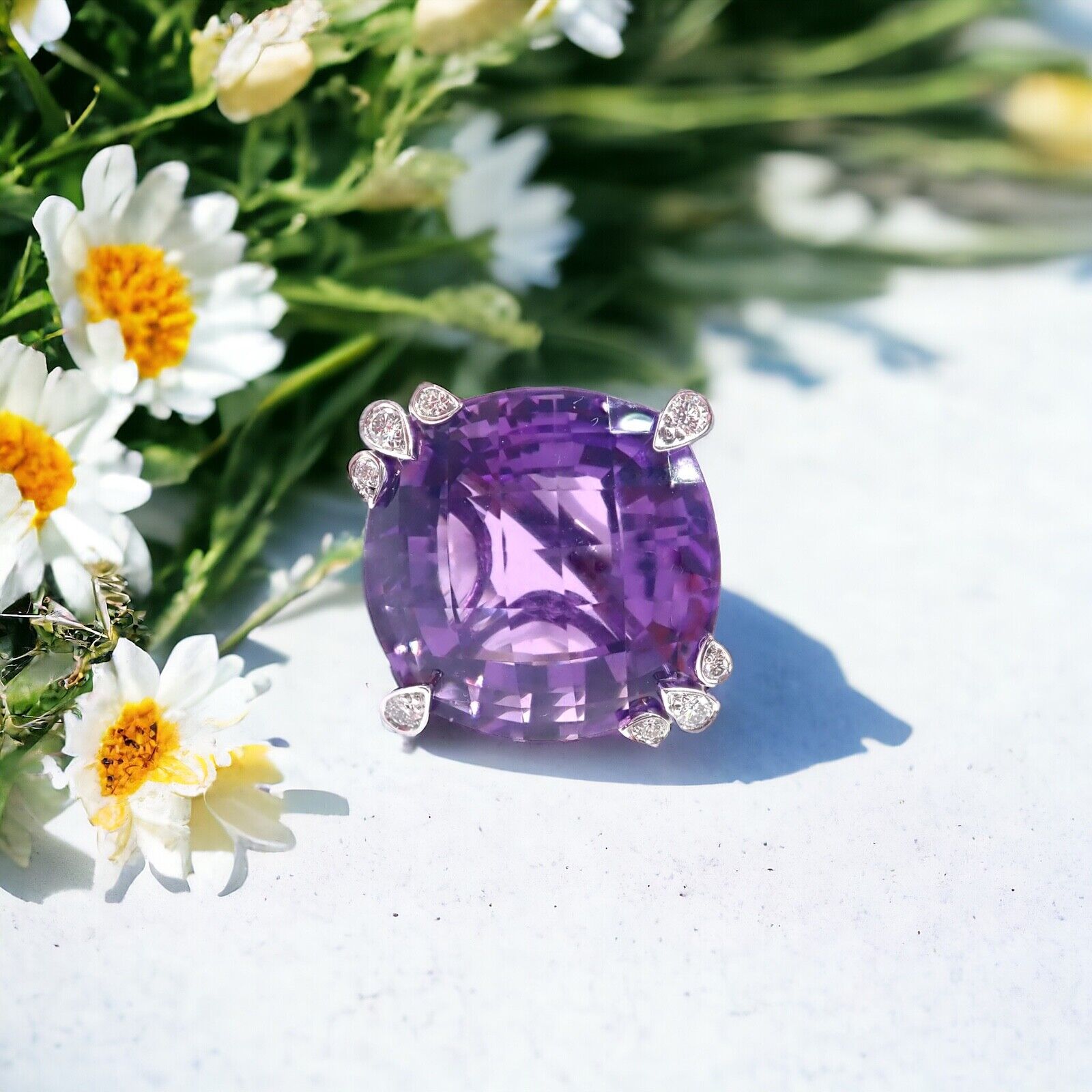 Authentic Cartier Inde Mysterieuse 18k White Gold Diamond & Amethyst Ring | Luxury Jewelry for Women | Perfect for Weddings, Anniversaries & Special Occasions