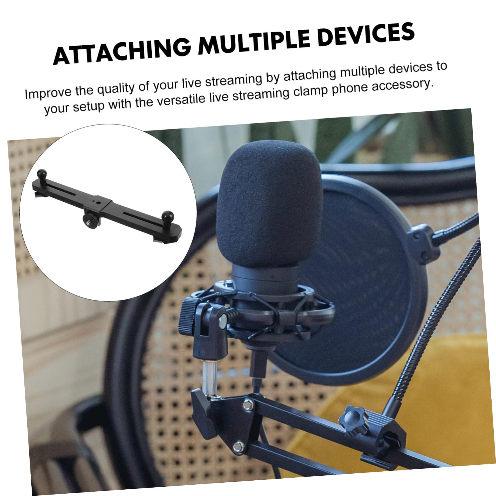 Toyvian Adjustable Metal Phone Tripod Stand with Phone Holder - Compatible with iPhone, Android, DSLR & Mirrorless Cameras - Perfect for Vlogging, Live Streaming, Photography & Video Recording