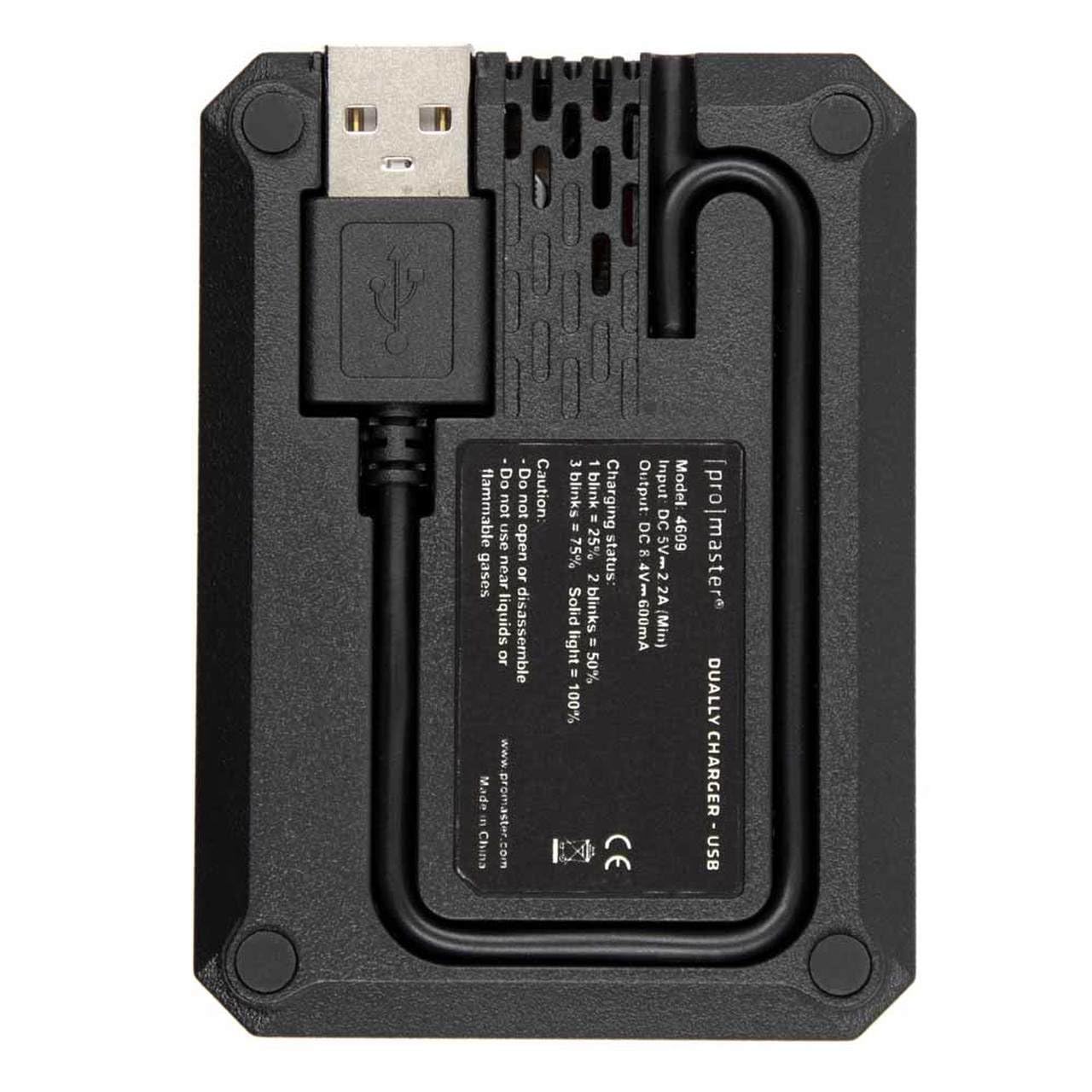 ProMaster 4609 Dual USB Charger for Olympus BLN-1 Battery - Fast Charging for Olympus Cameras (Perfect for Travel & Professional Photography)