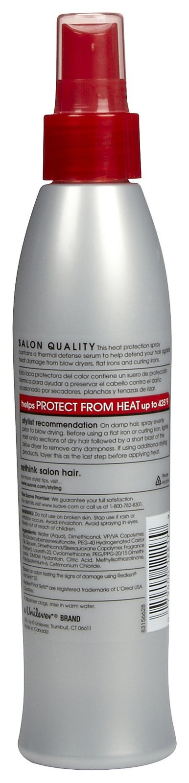 Suave Professionals Heat Protection Spray for Hair - Thermal Shield & Frizz Control for Styling, Blow Drying & Flat Ironing - 8oz