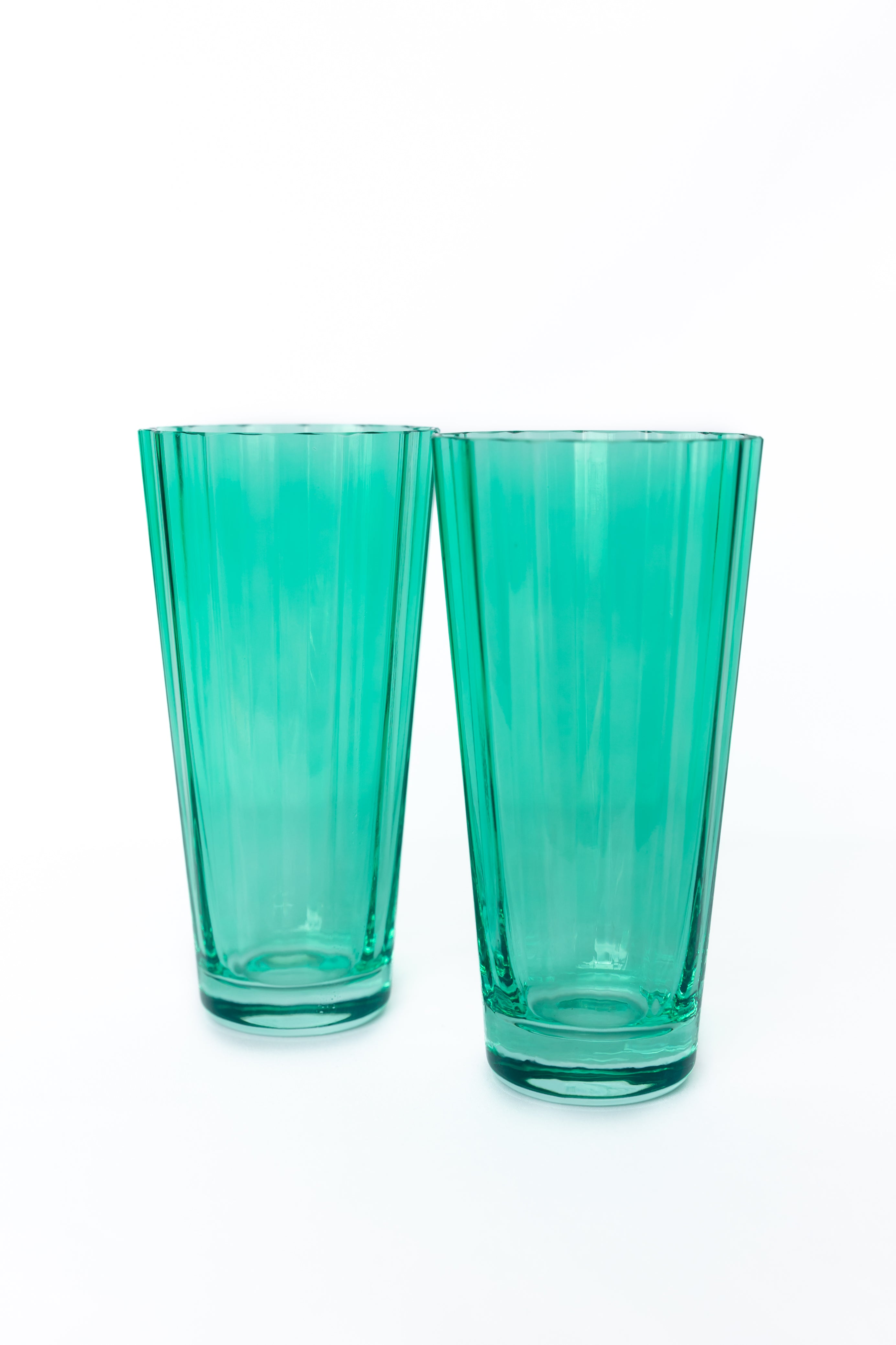 Estelle Colored Sunday Highball Glasses Set of 2 - Kelly Green | Elegant Cocktail Glasses for Margaritas, Mojitos & Party Drinks | Perfect for Home Bars, Dinner Parties & Gifts