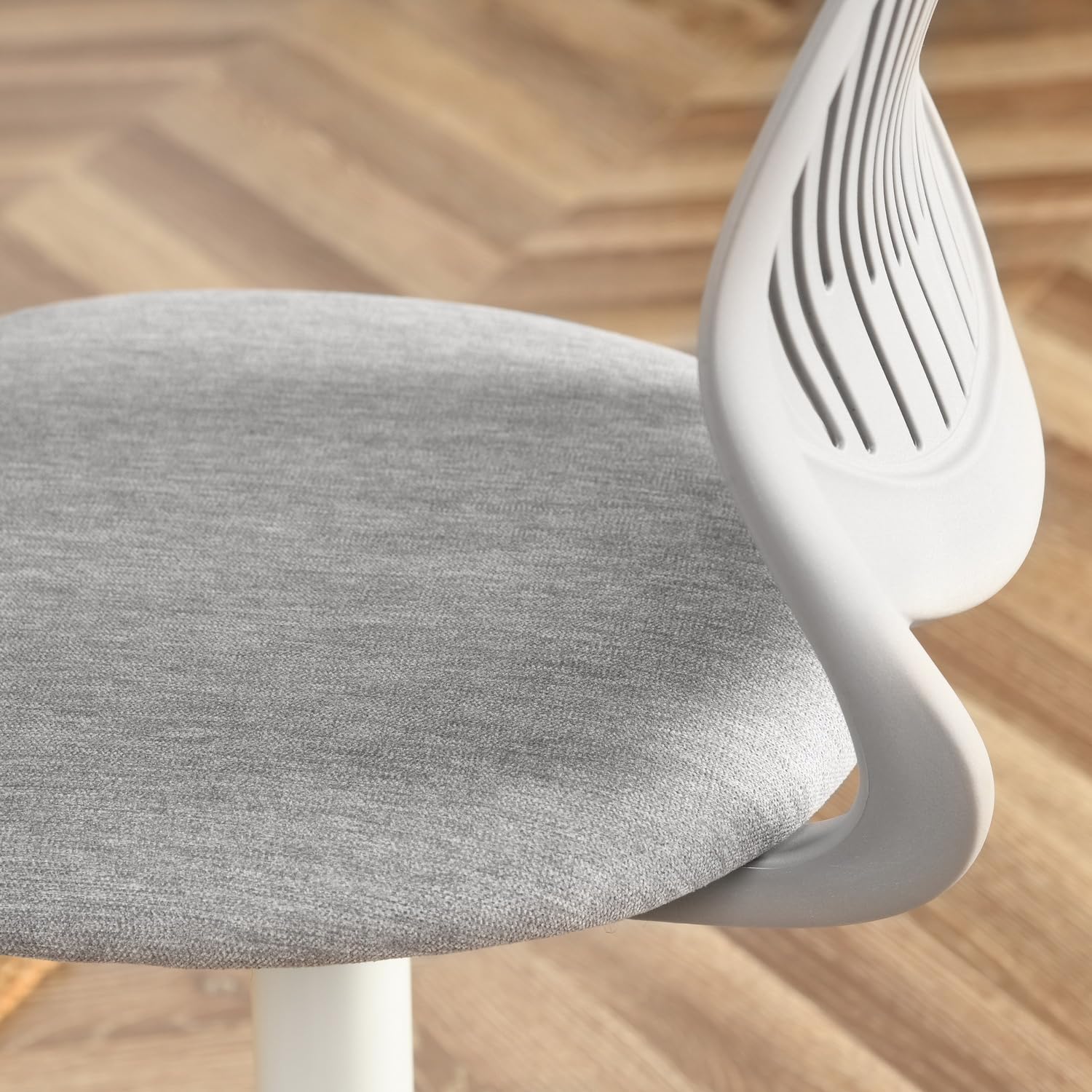 Adjustable Height Kids Computer Chair - Armless 360° Swivel Study Chair for Boys & Girls - Ergonomic Low-Back Task Chair for Home, Bedroom & School - Perfect for Online Learning, Gaming & Homework (Grey)