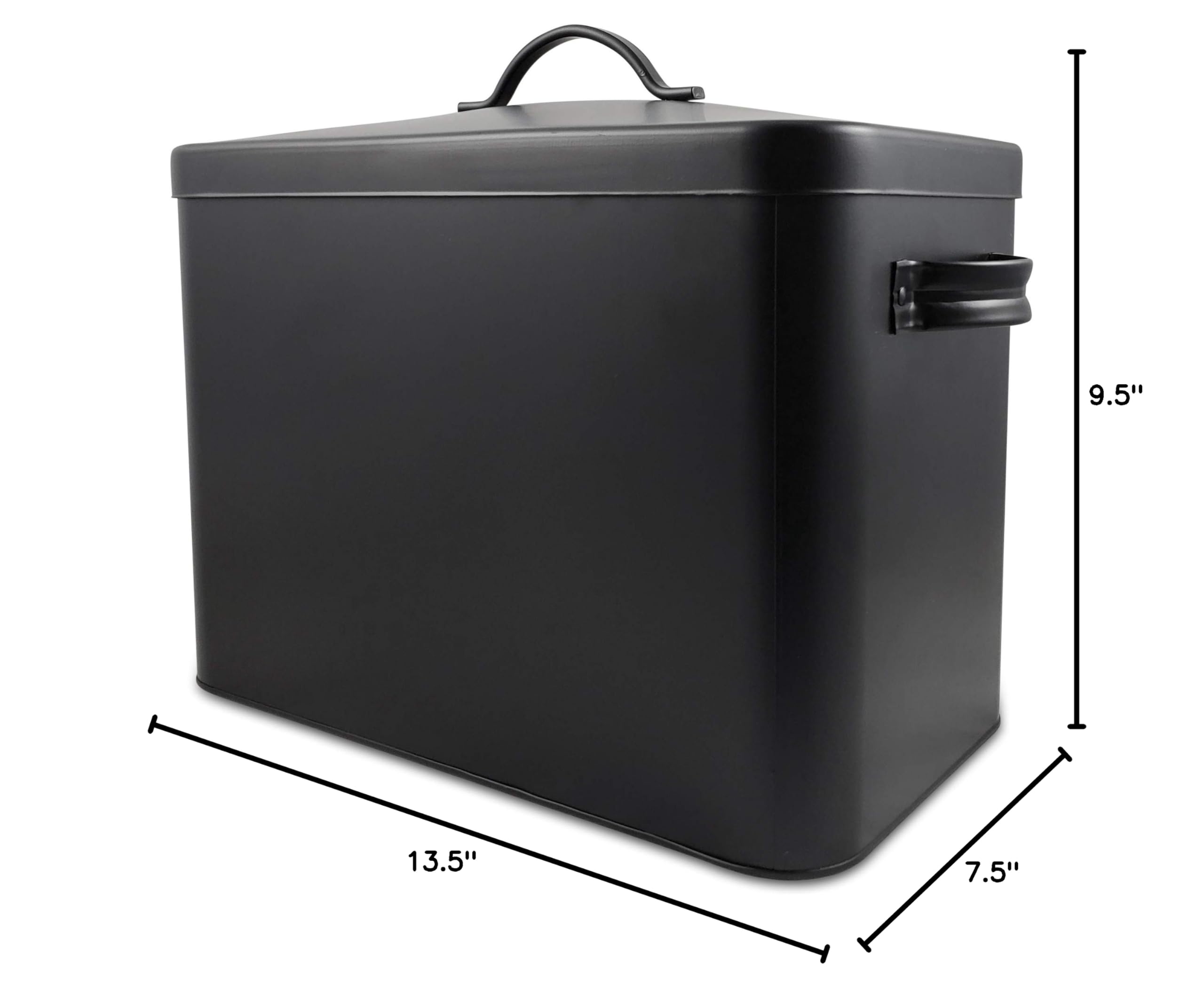 Premium Black Metal Bread Box - Airtight Food Storage Container for Kitchen & Pantry Organization | Perfect for Keeping Bread Fresh, Storing Cookies, Crackers & More