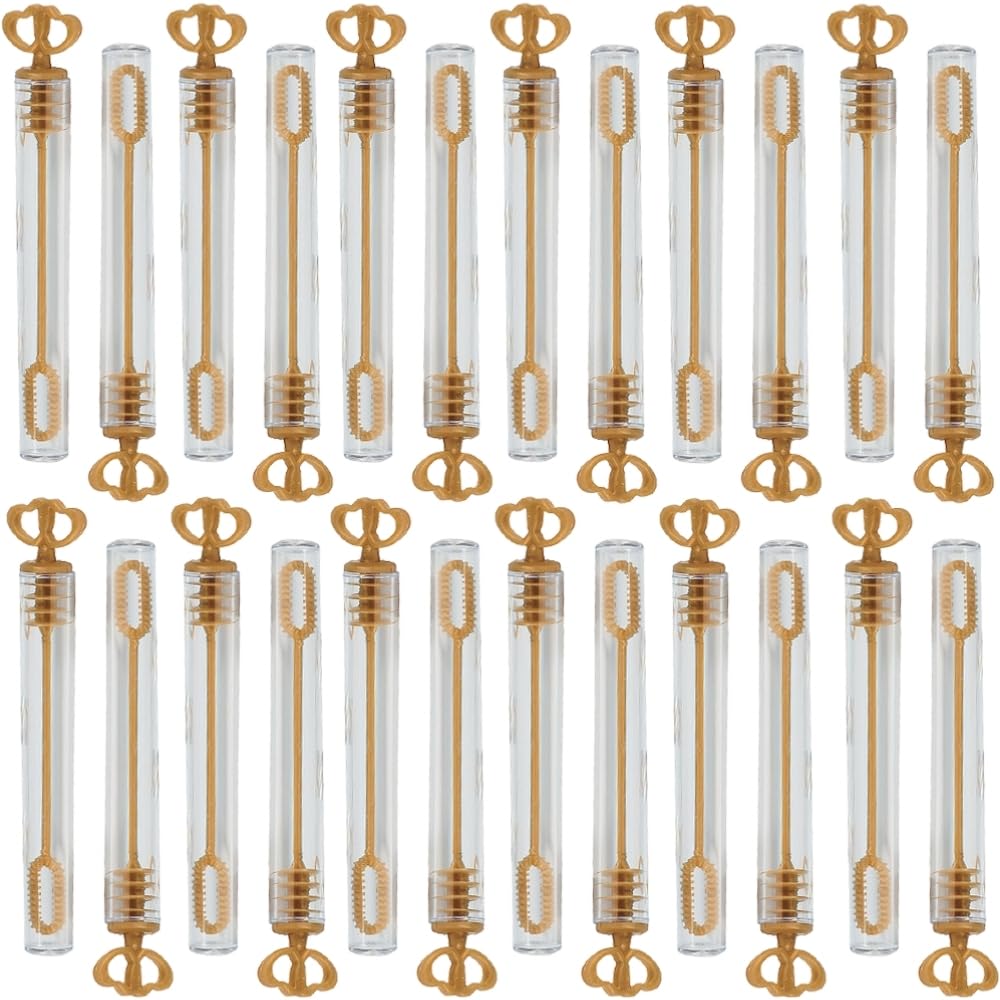 24-Piece Gold Heart Bubble Tubes - Fun Party Favors, Sensory Toys for Kids, Birthday Gifts & Classroom Rewards - Perfect for Celebrations, Playtime & Stress Relief