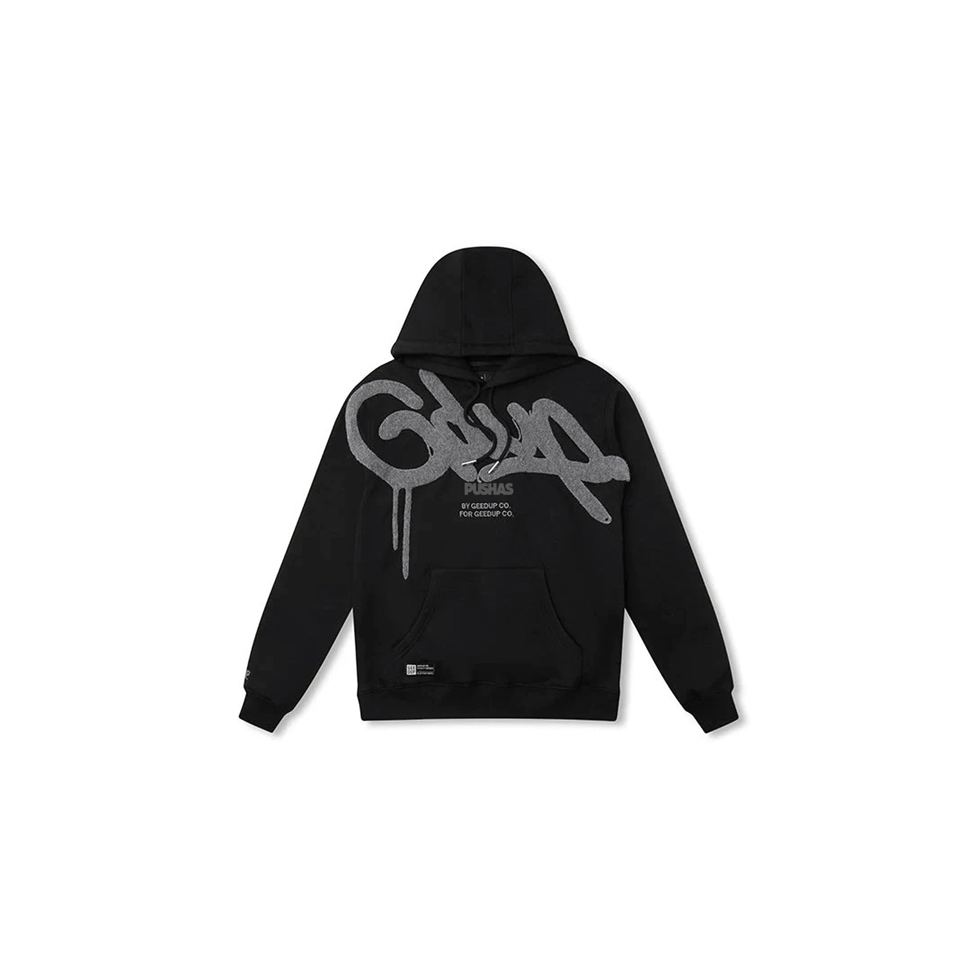 Geedup Handstyle Hoodie - Black & Grey Pullover for Men & Women | 2024 Trendy Streetwear | Perfect for Casual Outfits, Gym Wear & Urban Fashion