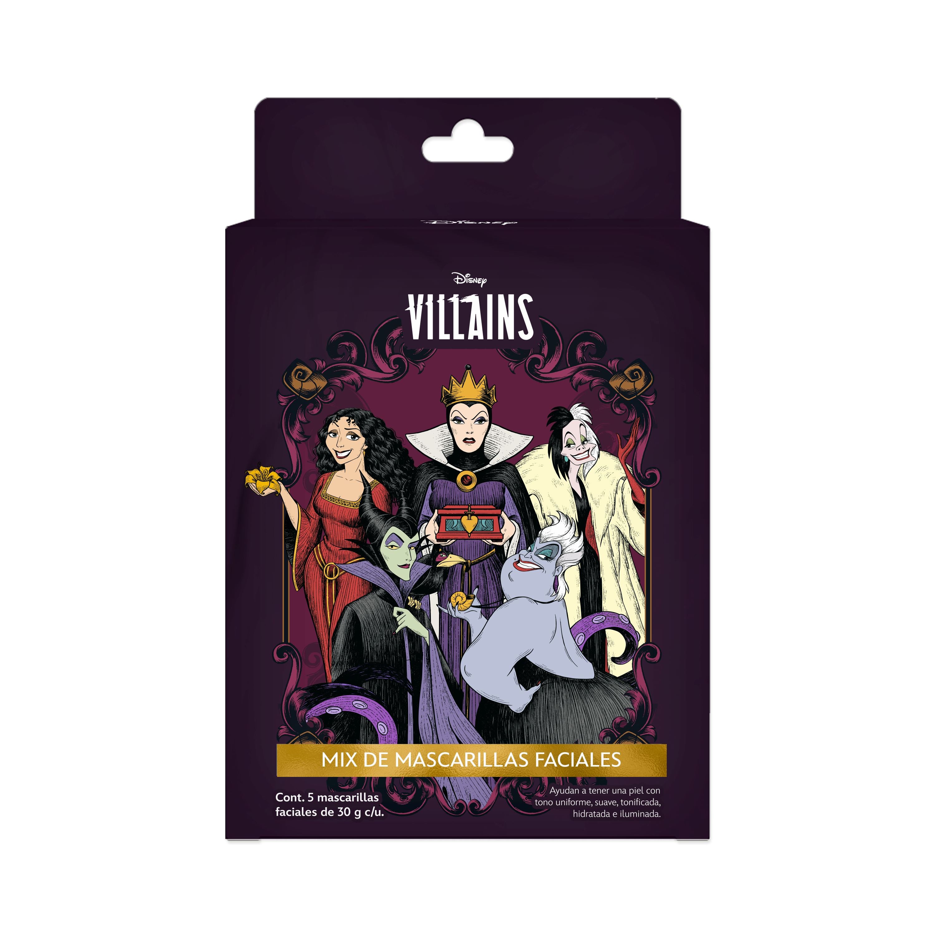 5-Piece Villain Skincare Mask Set - Retinol (Vitamin A), Vitamin C, Niacinamide (B3), Peptide & Ceramide Masks for Glowing Skin | Perfect for Spa Night, Self-Care Routine & Travel Skincare