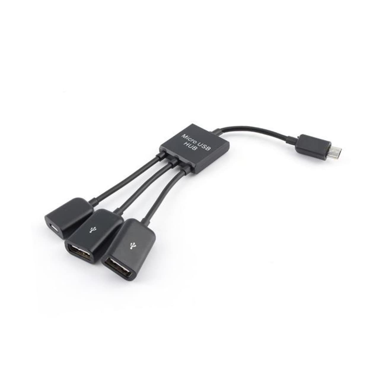 Mikikit 2-Pack 3-in-1 USB OTG Adapter - Male to Female USB Hub Converter with Micro USB Cable for Smartphones, Tablets, Laptops - Perfect for Data Transfer, Charging & Connecting Multiple Devices