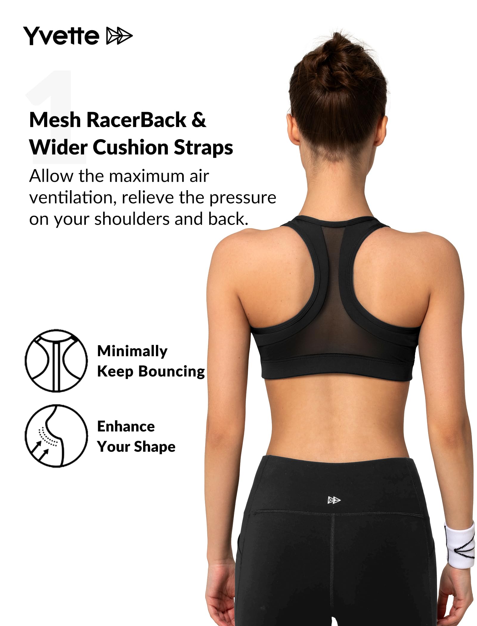 Yvette Zip Front Sports Bra for Women - High Impact Plus Size Workout Bra for Running, Fitness & Gym | Supportive Athletic Top for Intense Training & Cardio