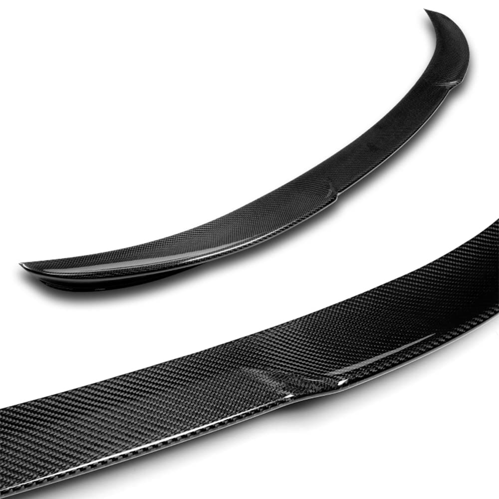 Q1-Tech Full Carbon Fiber V-Style Lift Gate Trunk Spoiler Wing for 2006-2011 BMW E90 3-Series (323i 325i 328i 330i 335i M3 Sedan) - Rear Trunk Lip Spoiler - Enhances Aerodynamics & Sporty Look - Perfect for Car Enthusiasts & Racing Events