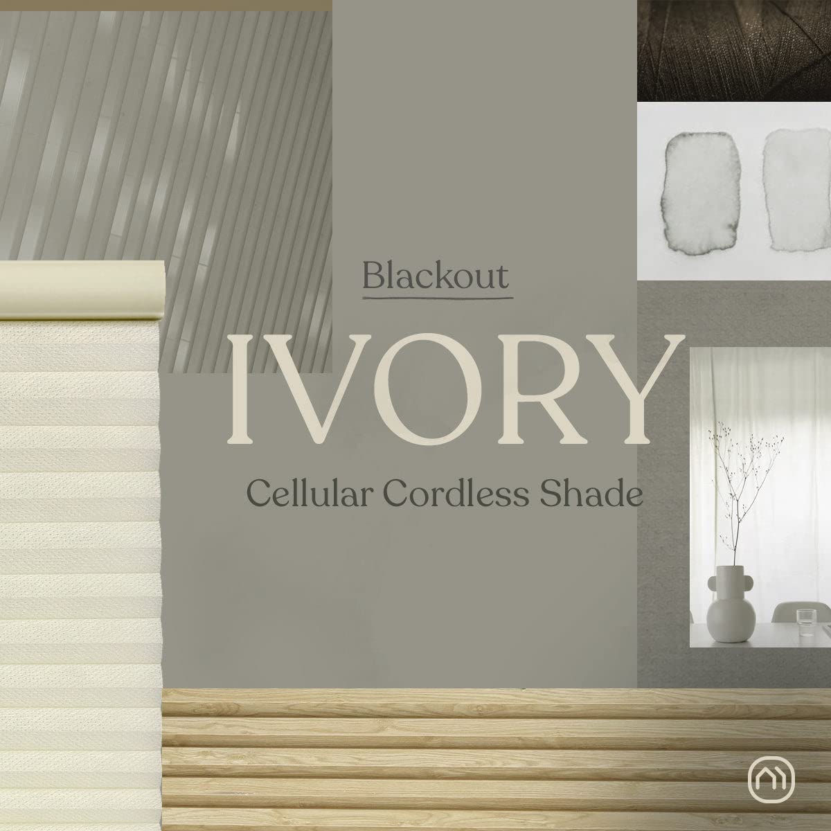 Premium Blackout Cellular Shades - Cordless Honeycomb Blinds for Windows with 1.5