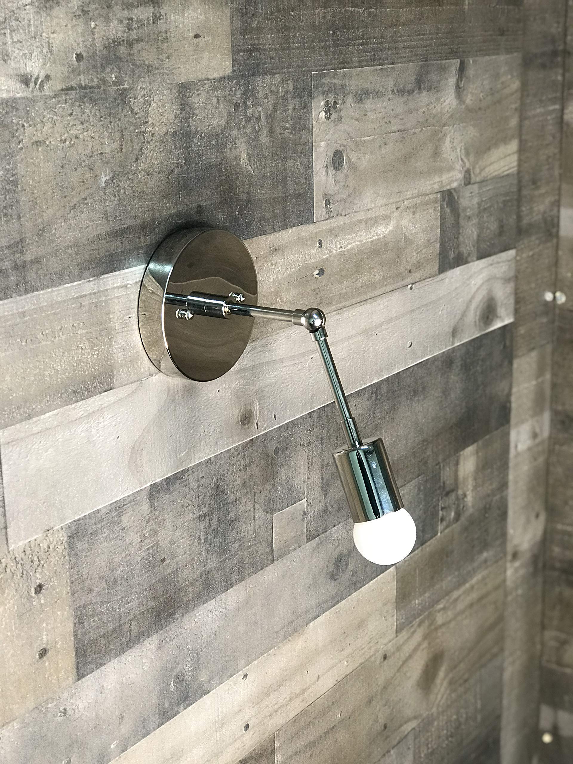 Adjustable Single Light Wall Sconce - Mid Century Modern Vanity Lighting for Bathroom & Bedroom - Industrial Contemporary Design with Dimmable Function