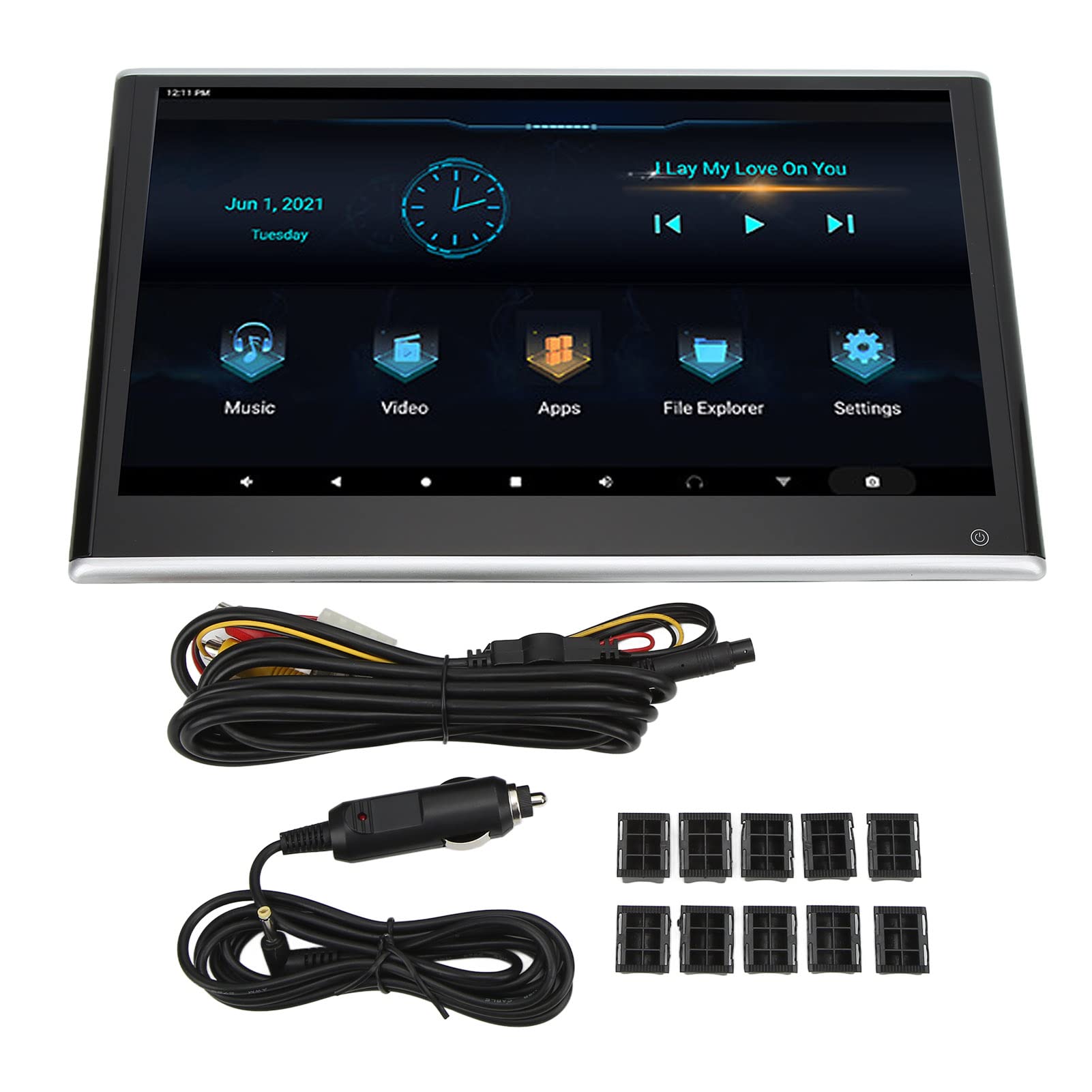 Aramox 13.3 Inch Car Headrest Monitor with Android 9.0 | 2GB RAM 32GB Storage | Bluetooth Stereo | Rear Seat Entertainment System for Kids & Family Road Trips