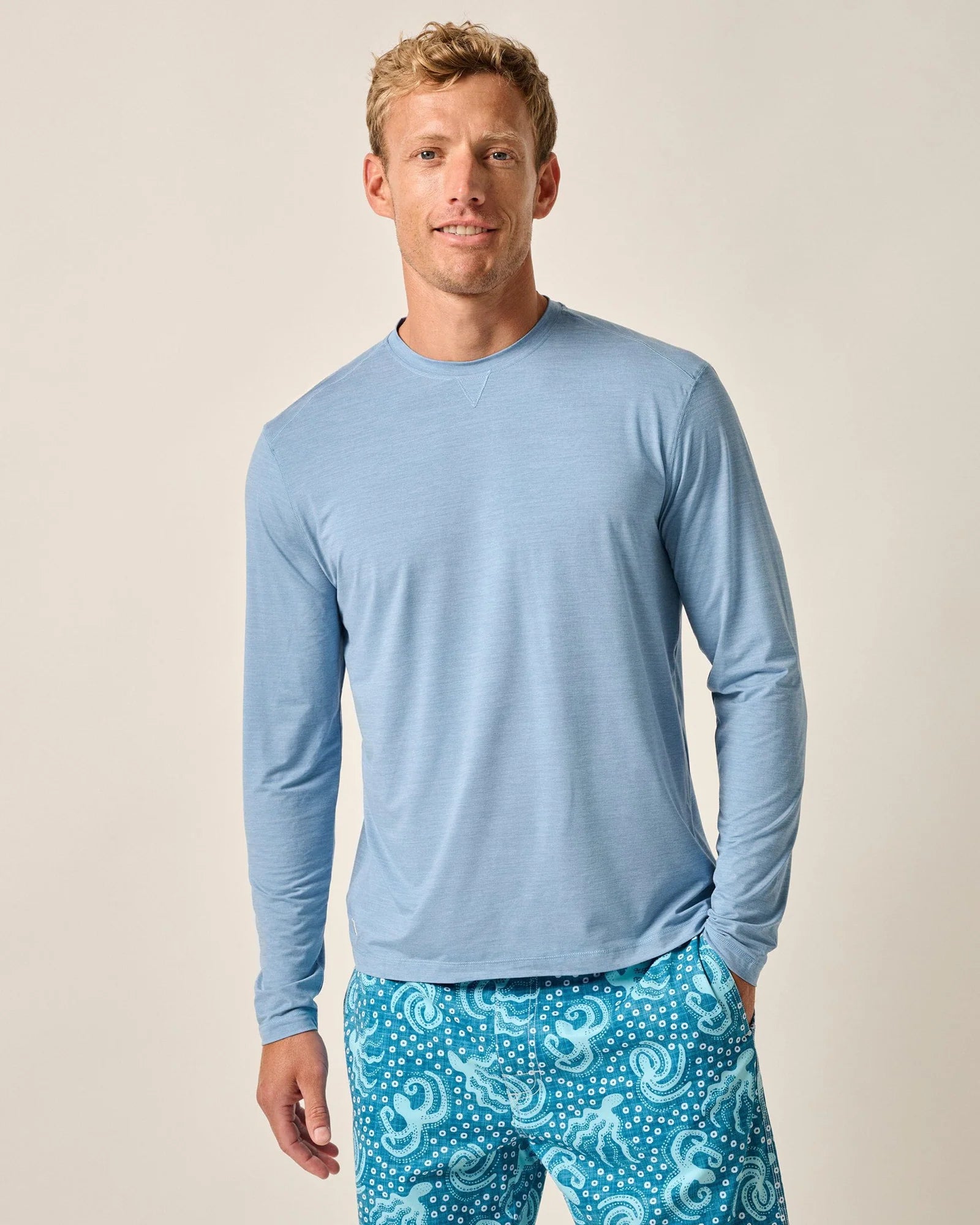 Johnnie O Basin Prep Performance Long Sleeve T-Shirt for Men - Quick-Dry, Moisture-Wicking Golf & Casual Shirt - Perfect for Golfing, Travel, and Outdoor Activities