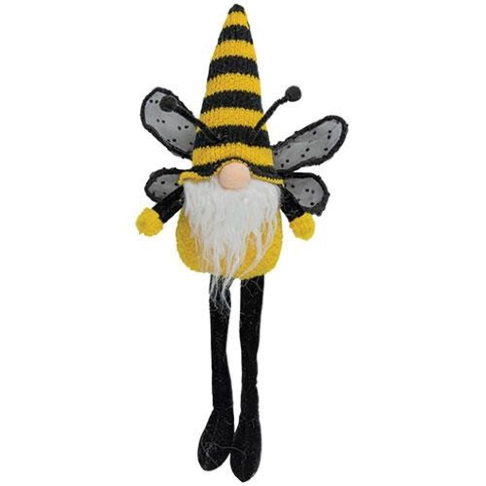 Buzzing Gnome Bee with Dangle Legs - Whimsical Garden Decor for Outdoor & Indoor Use - Perfect for Parties, Home Decor, and Gifts