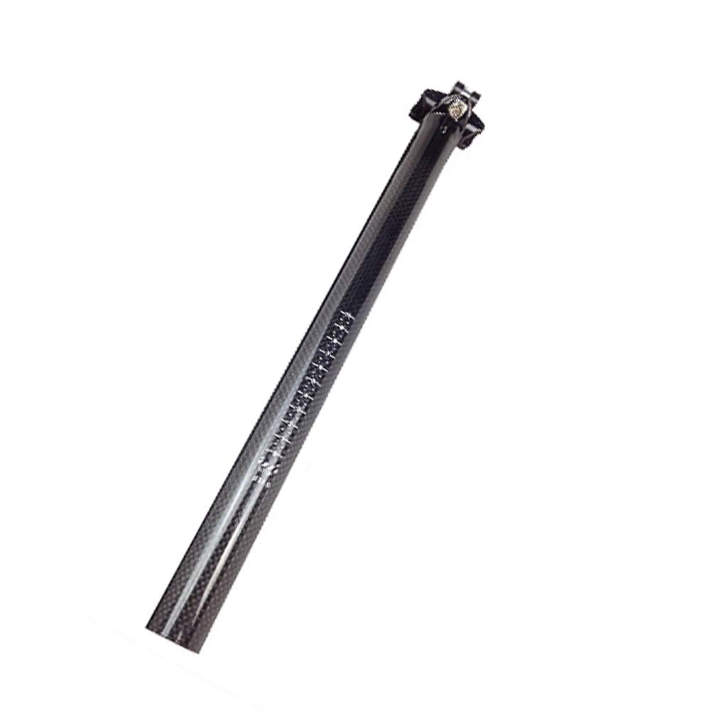 Premium Carbon Fiber Bike Seatpost 27.2/30.8/31.6mm x 350/400mm - Lightweight Adjustable Bicycle Seat Post for MTB, Road & Folding Bikes | Durable Black Design for Smooth Riding & Enhanced Performance