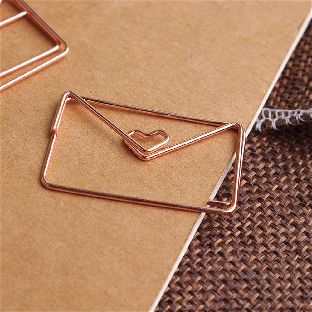 Envelope Shaped Small Paper Clips - 20pcs Cute Office & School Supplies for Bookmarking, Wedding Invitations, Valentine Decorations - Perfect for Planners, Notebooks & Party Decor