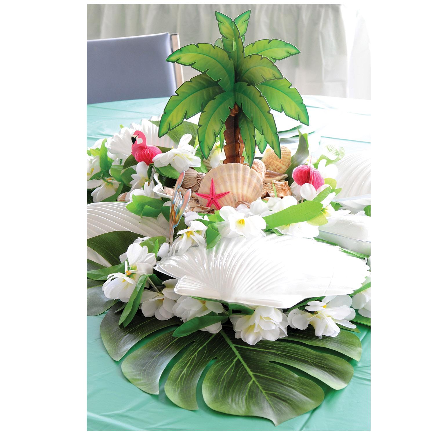 12 Pack Beistle Luau Party 3D Palm Tree Centerpieces - Tropical Hawaiian Theme Decor for Summer Beach Parties, Poolside Events & Tiki Themed Celebrations