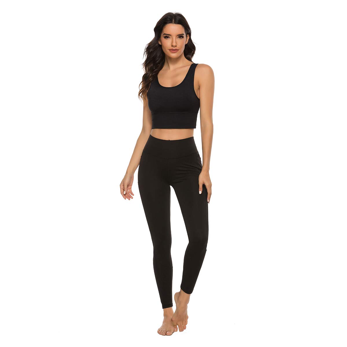 High Impact Sports Bras for Women - Seamless Wirefree Padded Yoga Bra, Longline Workout Crop Top for Running, Gym & High-Intensity Training