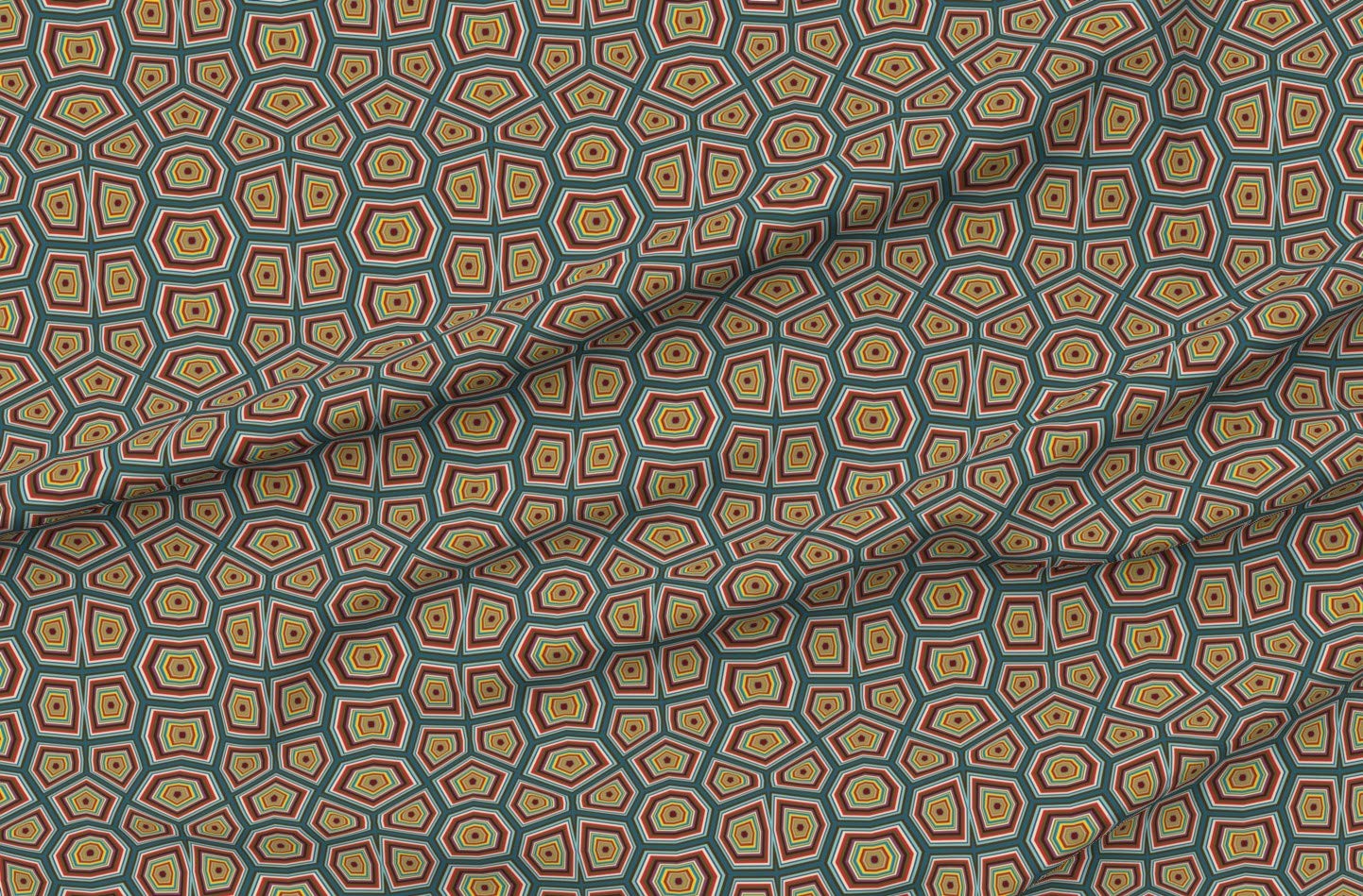Turtle Shells Animal Print Fabric by Spoonflower - Colorful Nature Biology Geometric Design on Soft Minky Fabric - Perfect for Sewing Baby Blankets, Quilt Backing & Plush Toys (Fat Quarter Size)