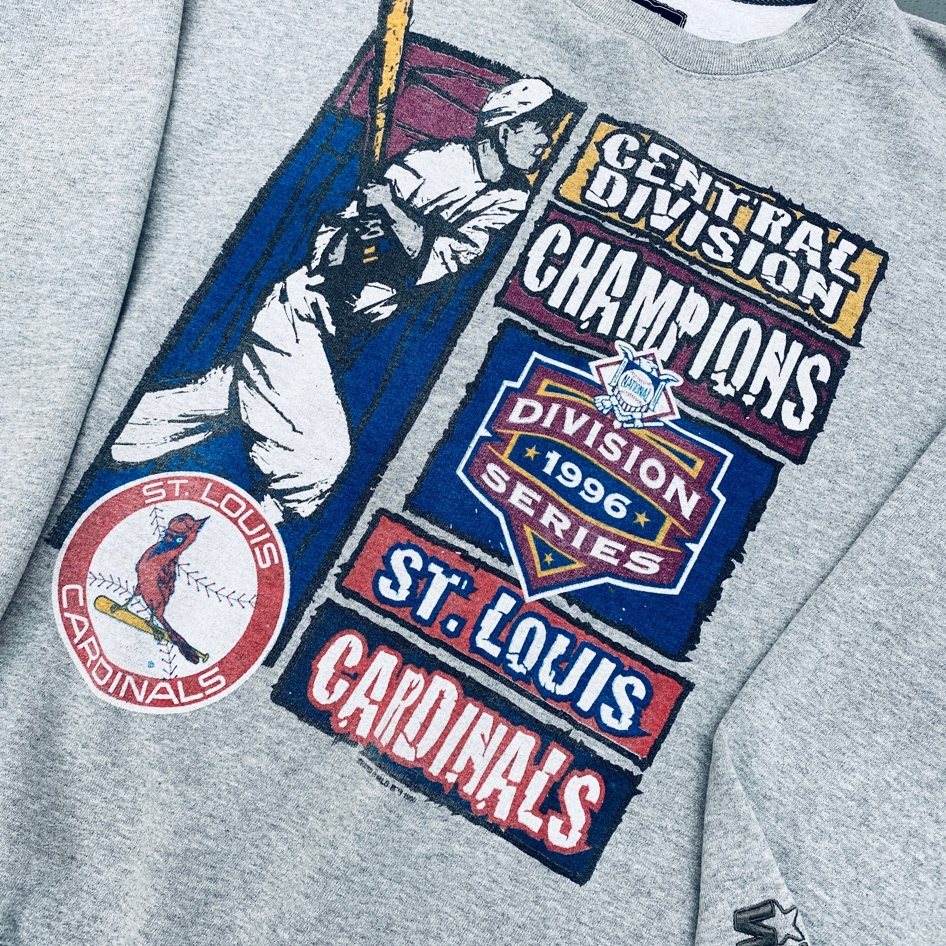St. Louis Cardinals 1996 Central Division Champions Spellout Sweatshirt (Large) - Vintage Baseball Fan Apparel for Game Day & Casual Wear