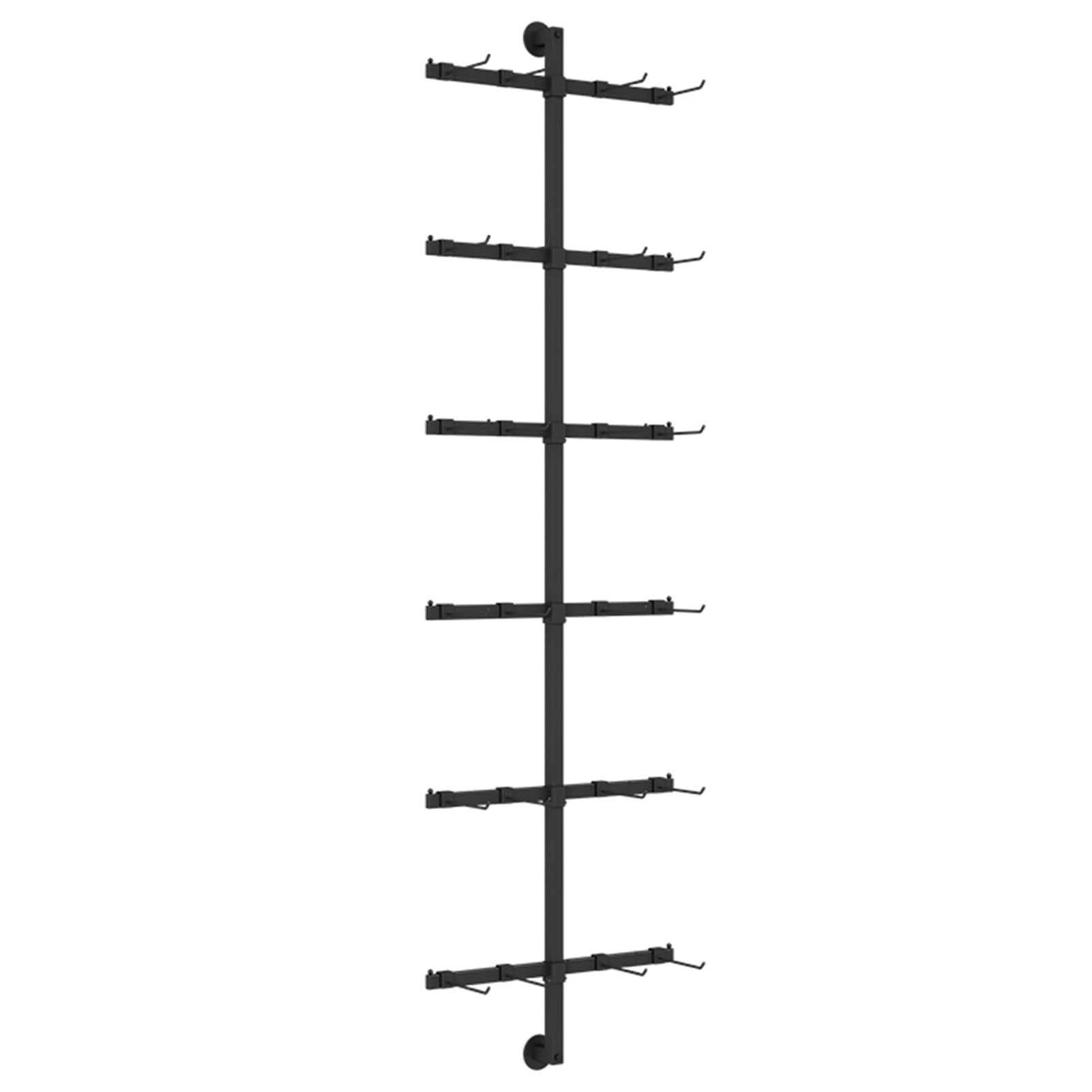 Wall-Mounted Retail Display Rack for Socks, Slippers, Underwear & Phone Accessories - Commercial Clothing Store Shelving Unit with Hanging Storage - Black Boutique Wall Shelf for Organizing Retail Merchandise & Small Items