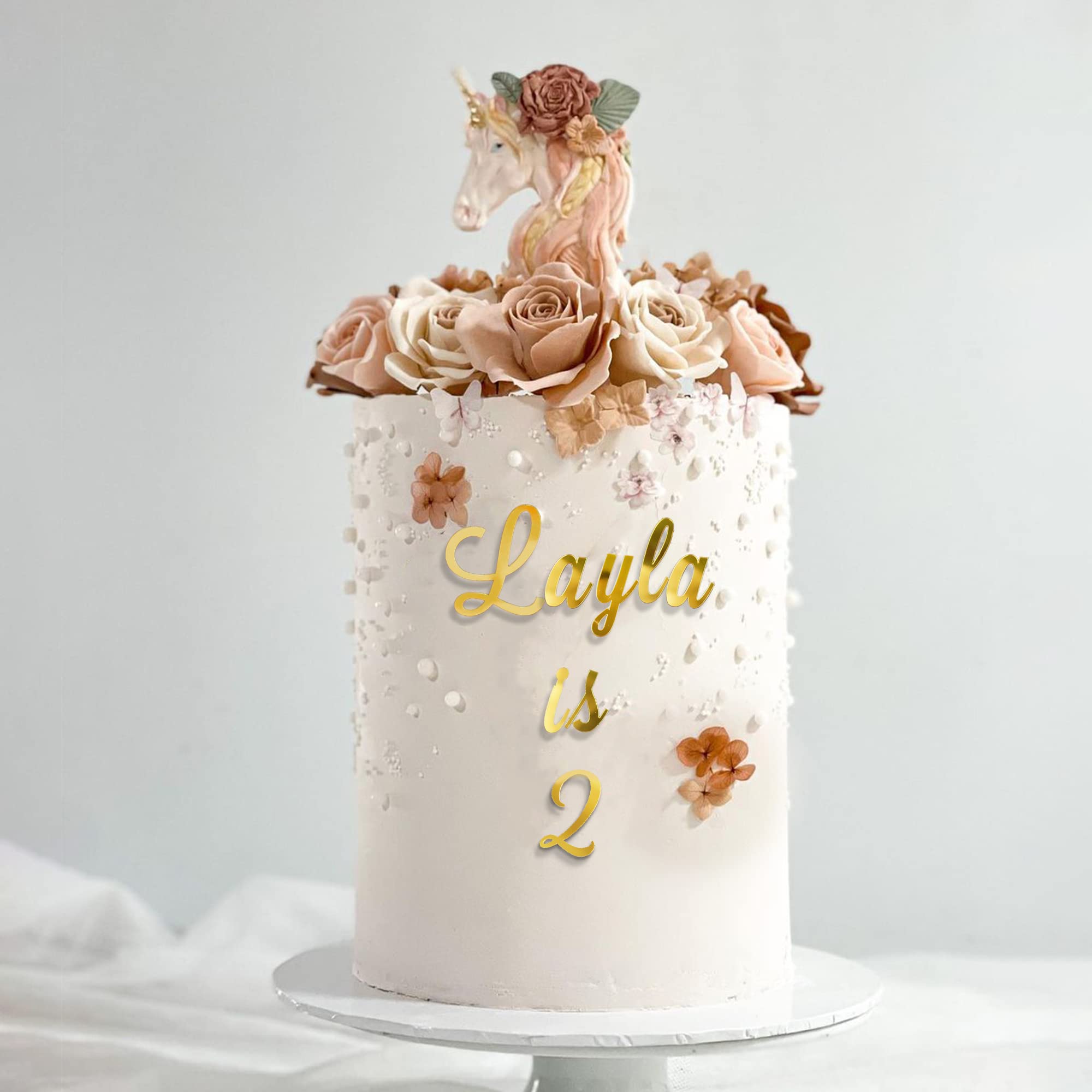Gold Number Cake Toppers 0-9 - Acrylic Mirror DIY Cupcake Decorations for Wedding, Birthday, Baby Shower Party Supplies - Elegant Cake Decor for Celebrations & Special Events
