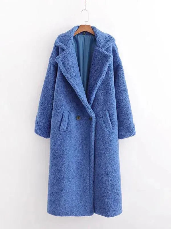 Women's Warm Fur Woolen Overcoat - Winter Fashion Coat for Women, Soft & Cozy Outerwear with Thick Insulation - Perfect for Cold Weather, Snow Days & Outdoor Activities
