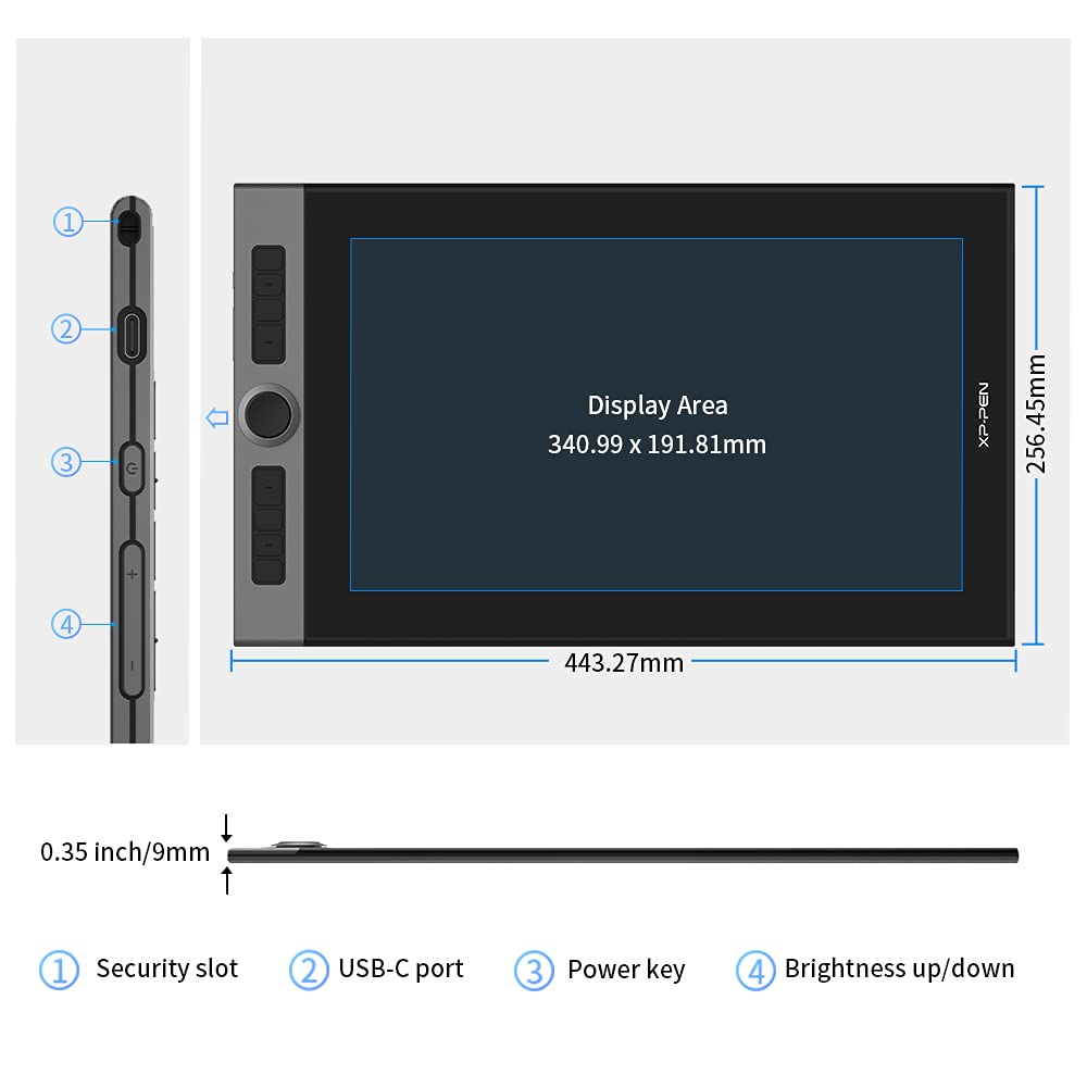 XP-PEN Artist Pro 16 Drawing Tablet - 15.6 Inch Full Laminated Screen, Battery-Free Stylus, 8192 Pressure Sensitivity - Perfect for Digital Art, Animation & Graphic Design (Compatible with Artist 12/16 2nd Gen & Pro 16) | Ideal for Professional Artists, Illustrators & Designers