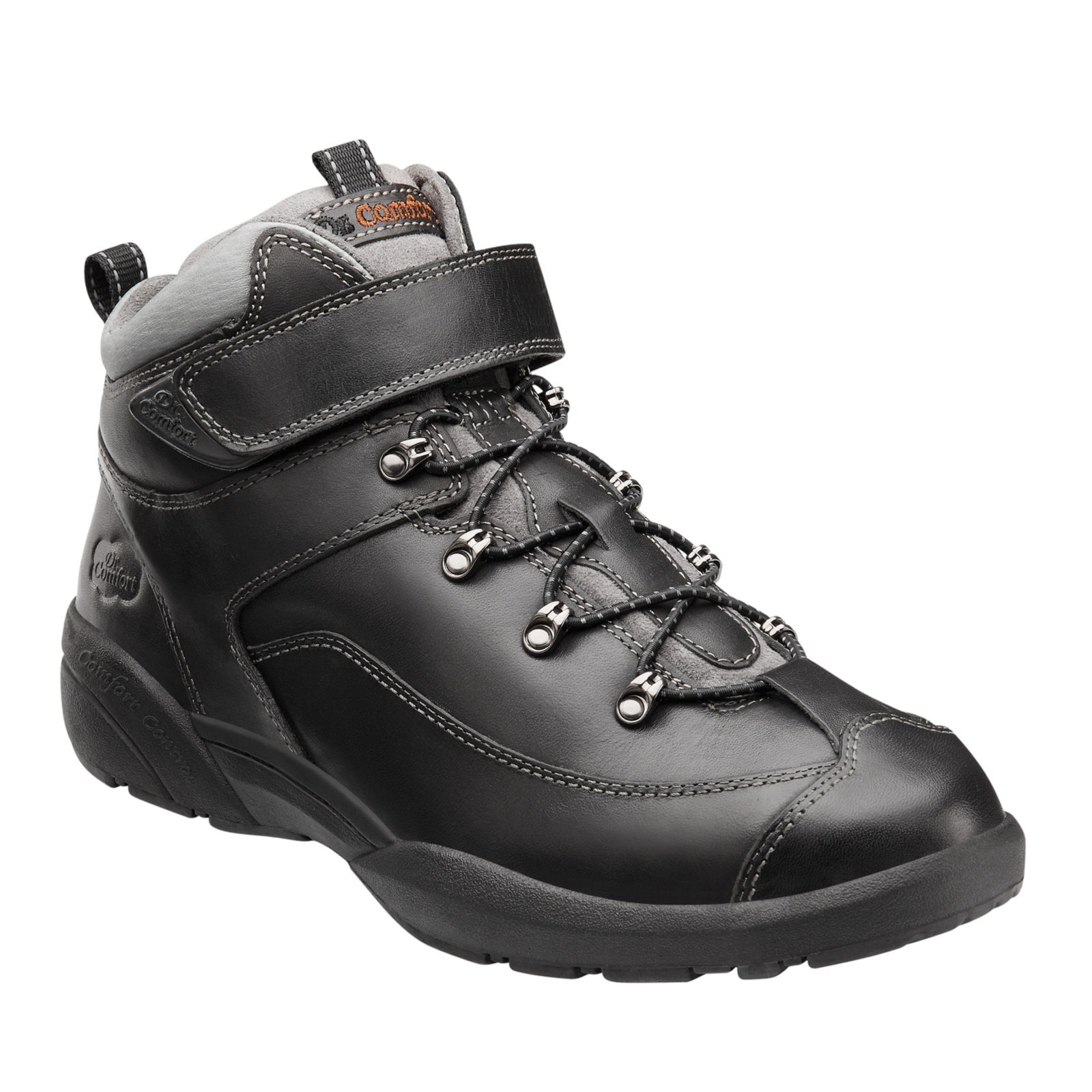 Dr. Comfort Ranger Men's Work Boots - Black Steel Toe Safety Shoes for Construction & Outdoor Work | Slip Resistant, Waterproof Work Boots for Men