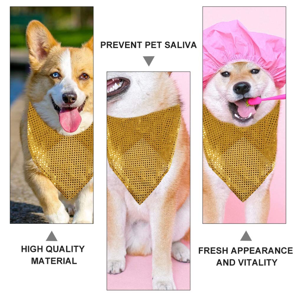Balacoo 2-Pack Glitter Dog Bandanas - Adjustable Polyester Pet Scarf for Summer, Shiny Cat Bandana & Dog Saliva Towel - Perfect for Outdoor Adventures, Pet Parties & Daily Walks