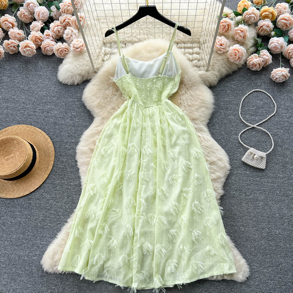 Green Sweet Spaghetti Straps Dress for Girls - Cute Summer Fairy Dress 1252 | Perfect for Beach Vacations, Birthday Parties & Photo Shoots