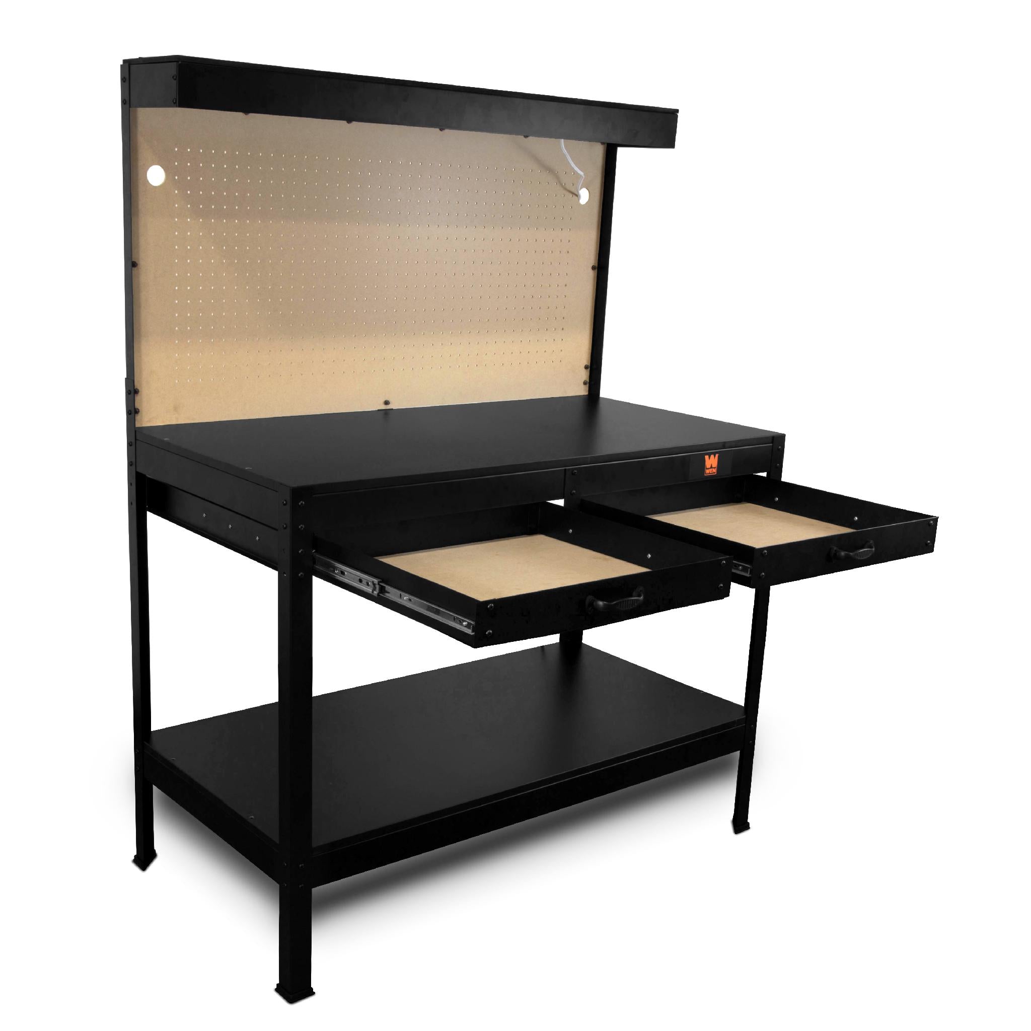WEN WB4723T 48 Inch Heavy Duty Workbench with Power Outlets & LED Light - Perfect for Garage, Workshop & DIY Projects
