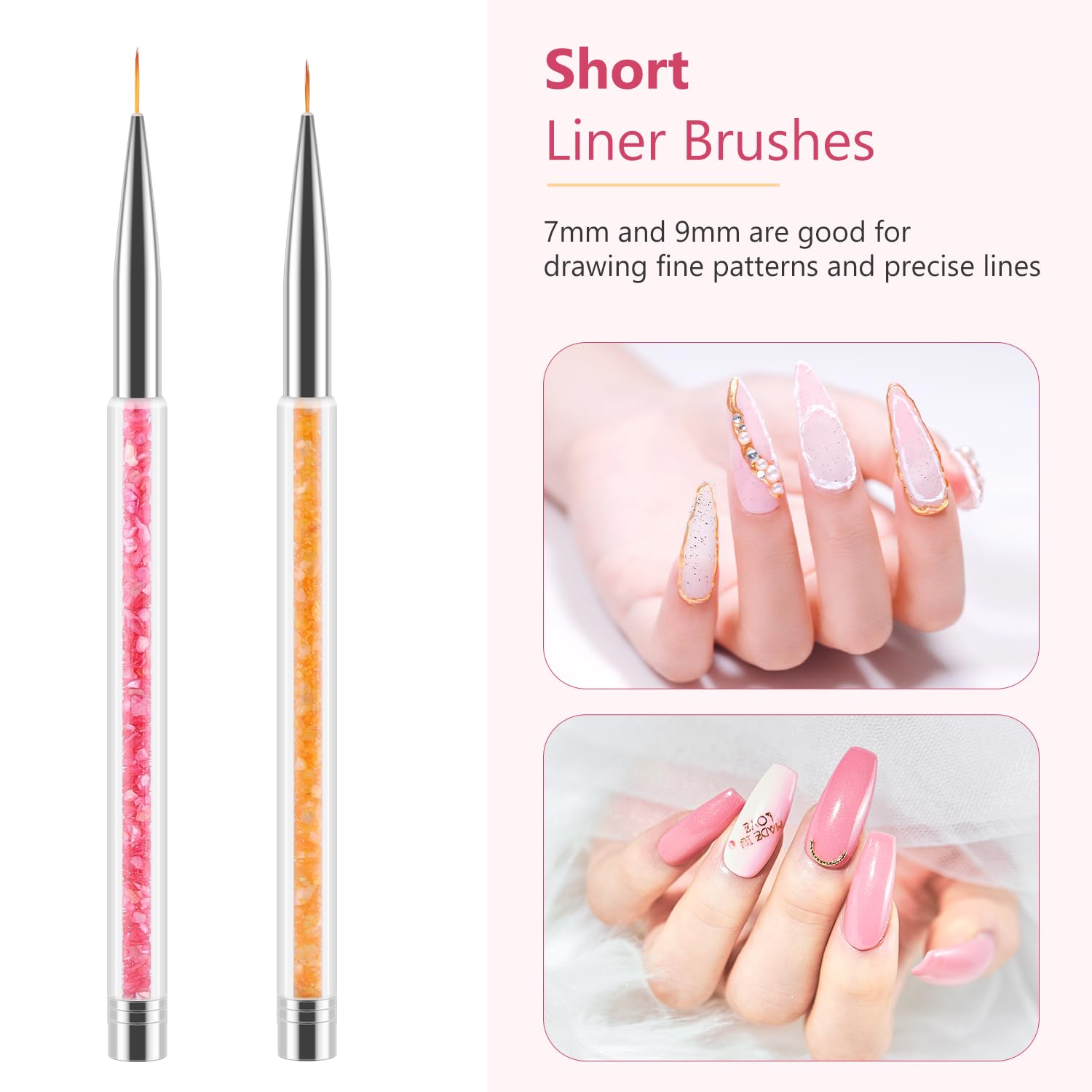 TEOYALL Nail Art Brushes Set - 7/9/11/15/20mm Fine Striping & Precision Detail Drawing Brushes for Professional Nail Design - Perfect for Salon, DIY Manicure & Nail Art Enthusiasts