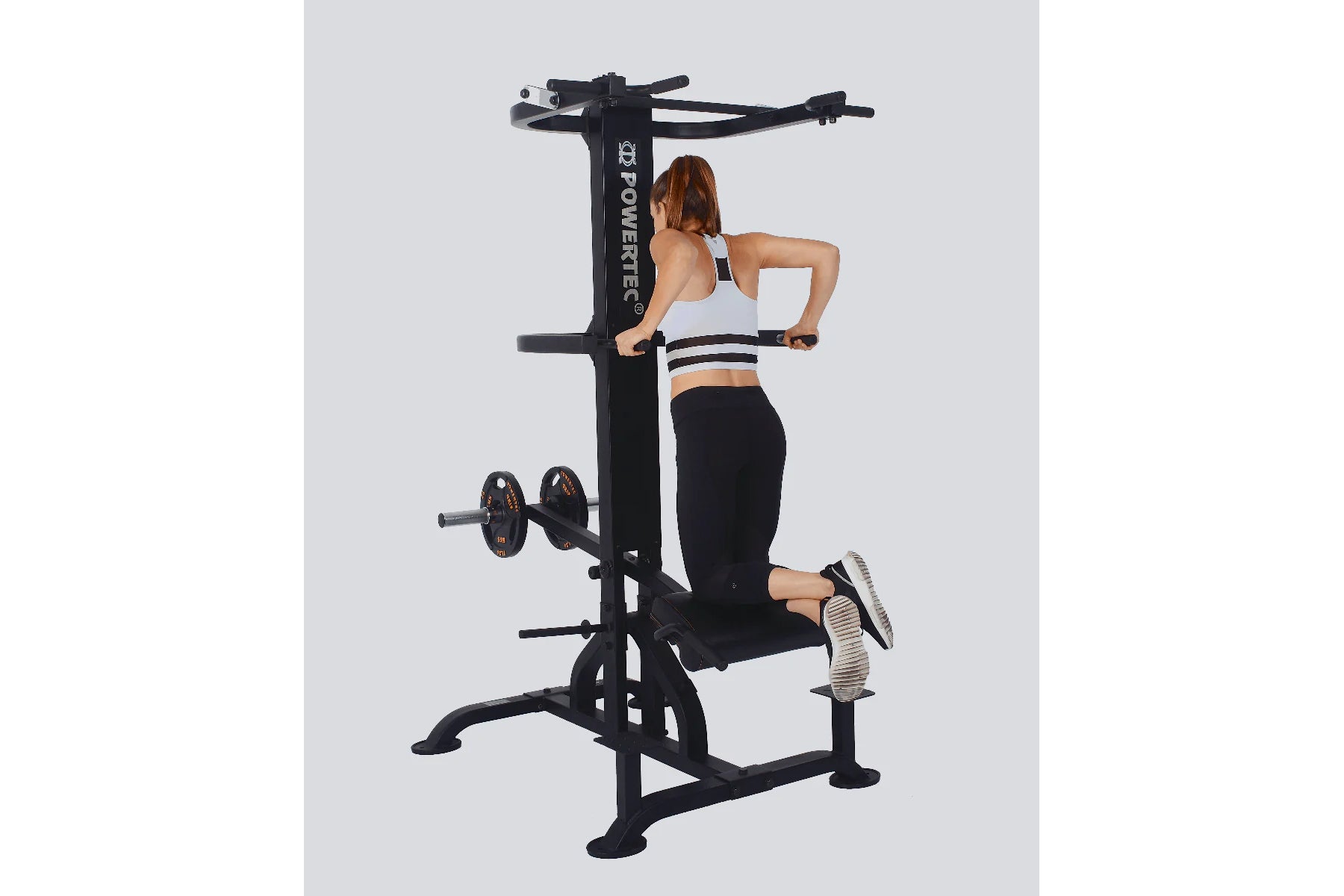 Powertec LeverGym Chin Up Bar & Dip Station - Adjustable Home Gym Equipment for Strength Training | Perfect for Home Workouts, Garage Gym & Fitness Enthusiasts