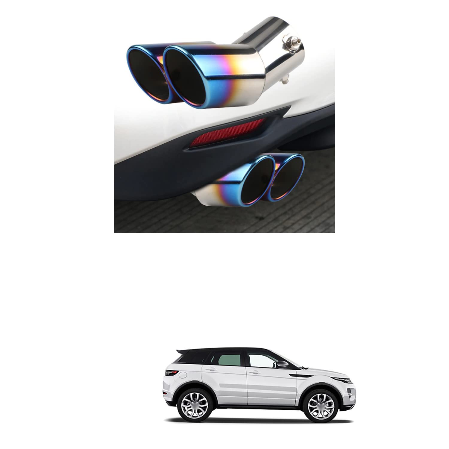 PRIKNIK Stainless Steel Adjustable Exhaust Pipe Muffler Tip - Silencer Car Tailpipe for Enhanced Performance & Style - Compatible with Most Cars - Perfect for Custom Car Mods & Street Racing Upgrades