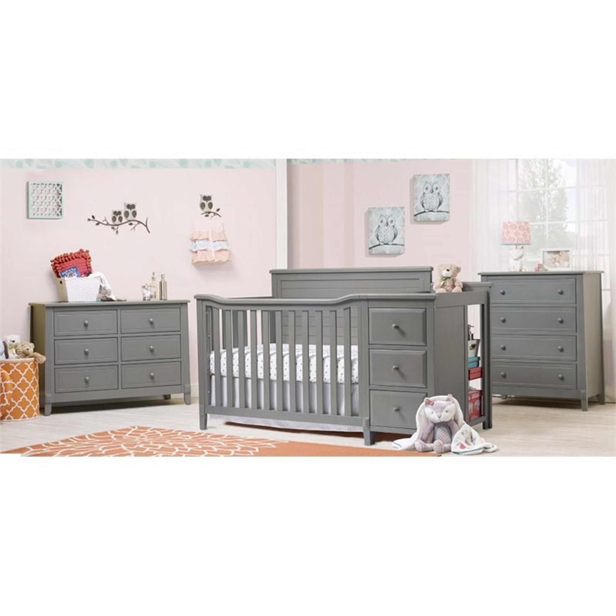 Sorelle Furniture Berkley Baby Dresser - 6-Drawer Nursery Storage, Kids Bedroom Furniture, Infant Nightstand - Gray - Perfect for Baby Room Organization & Toddler Clothes Storage