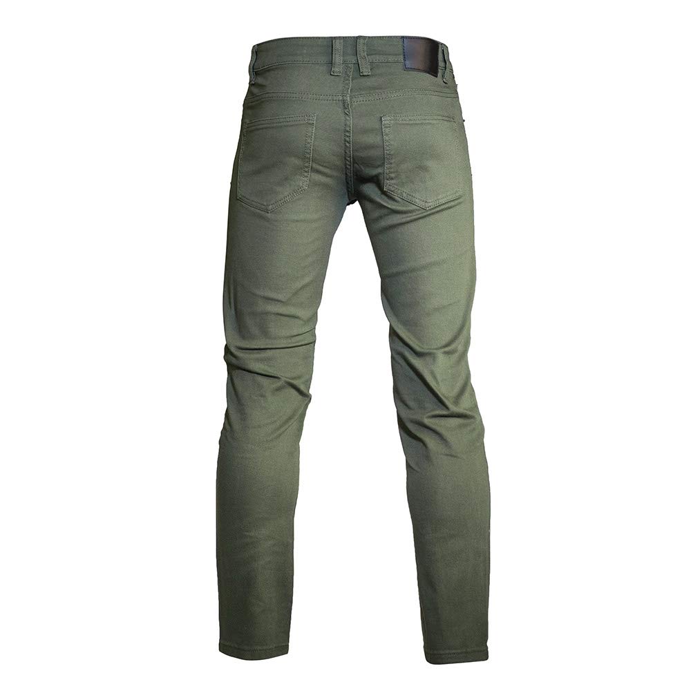 Minimalist Men's Skinny Slim Fit Jeans - Olive Green Stretch Denim Pants for Casual Wear & Street Style Fashion