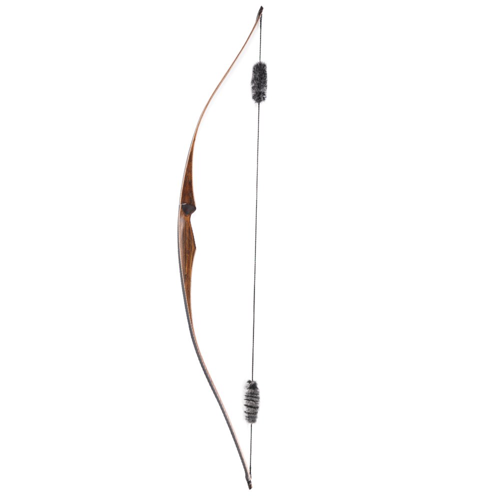TOPARCHERY 54'' Traditional Wood Recurve Bow for Hunting & Target Practice - Right Handed, One-Piece Design with String Silencer - Perfect for Outdoor Adventures, Archery Training & Backyard Shooting