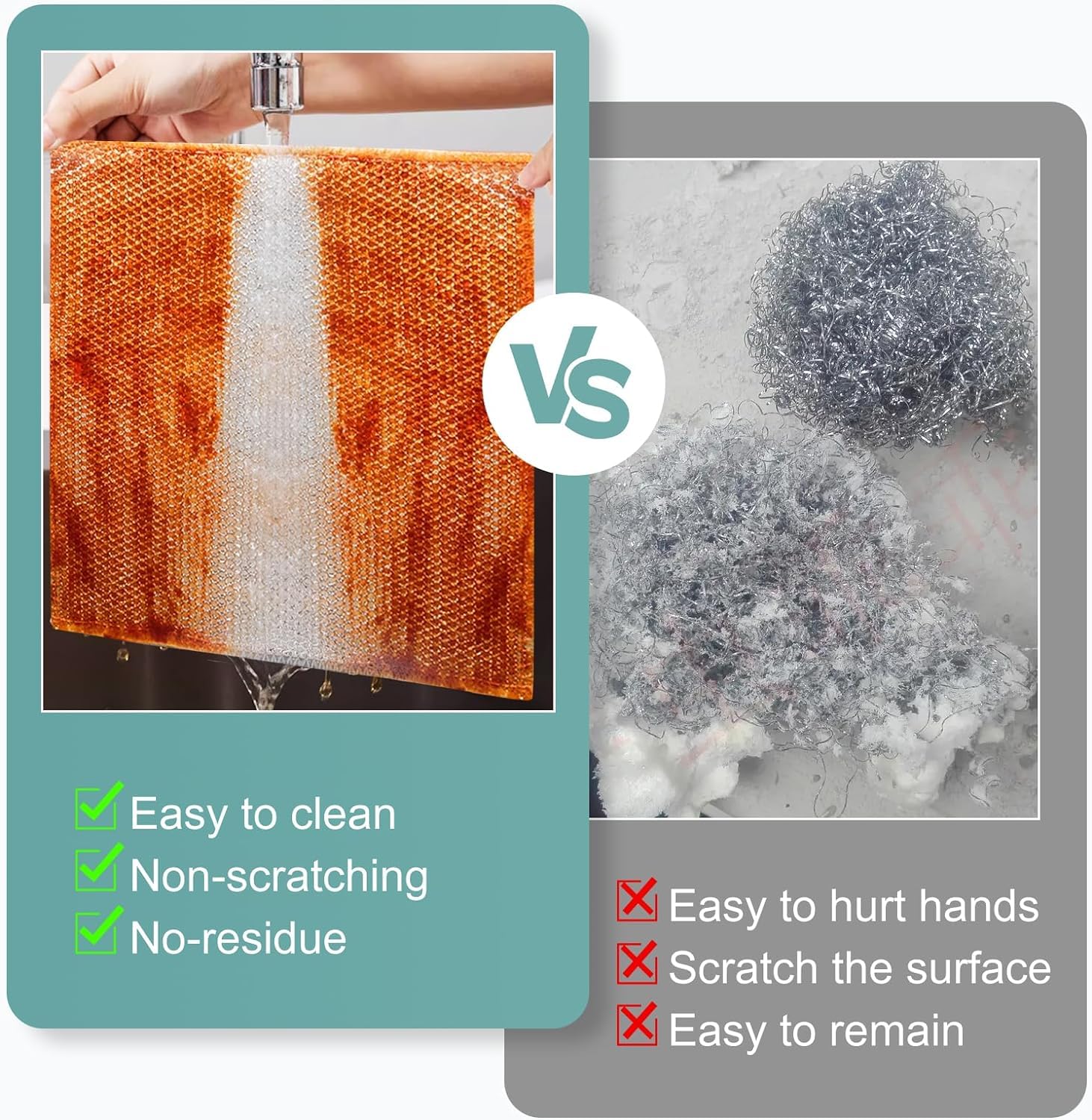 Shrux Premium Dishwashing Rags - Extra Strong Scrubbing & Cleaning Cloths for Kitchen Dishes, Sinks, Countertops, Stove Tops | Easy Rinse Steel Wire Dish Cloth | Scratch-Free Powerful Cleaning Wipes for Utensils & Bathroom | Ideal for Daily Kitchen Cleaning & Tough Stain Removal