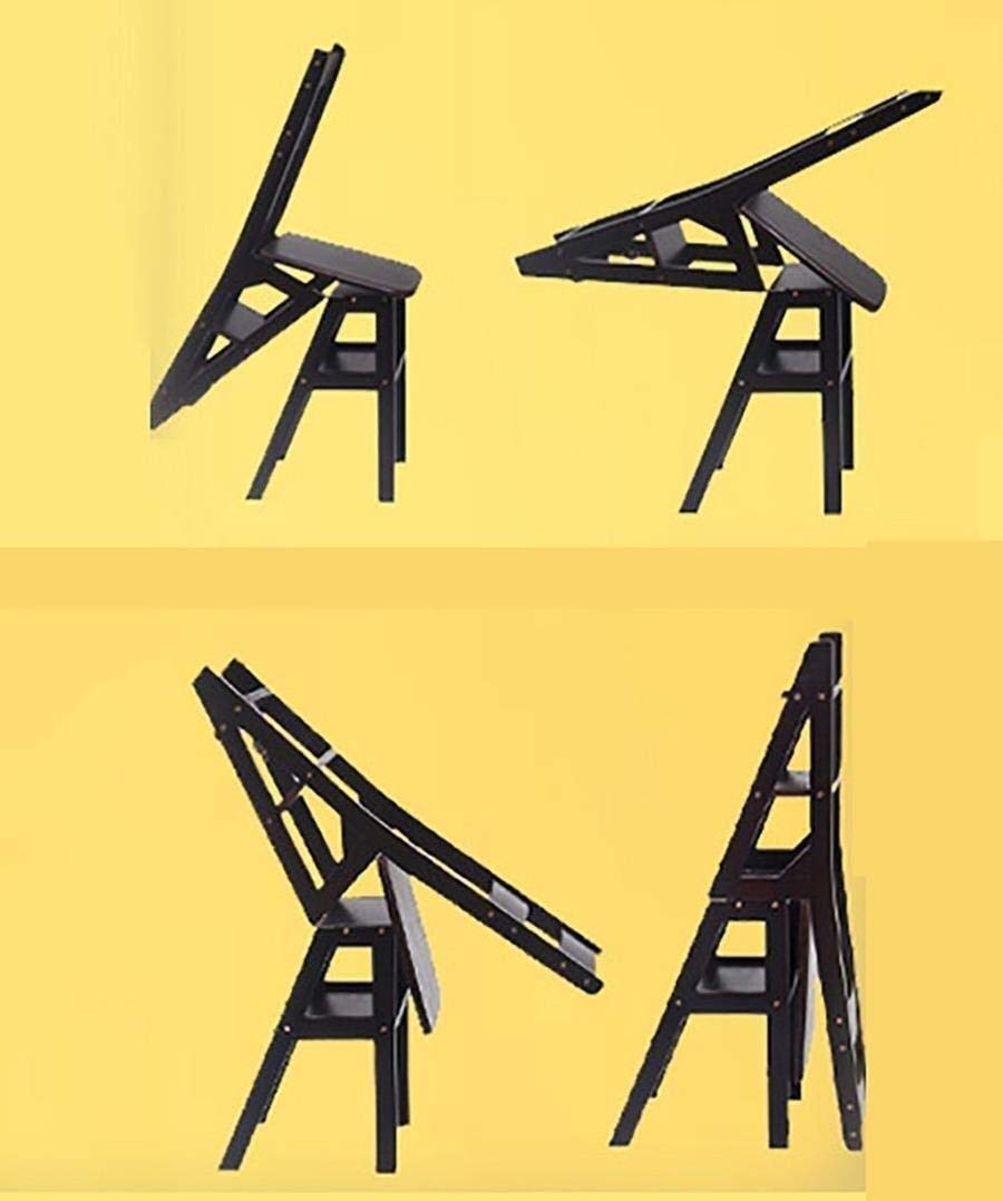 3-Step Foldable Wooden Stool Ladder - Dark Brown Creative Multi-Functional Step Stool for Home, Kitchen, Bathroom & Storage | NEVKA Space-Saving Furniture for Easy Reach