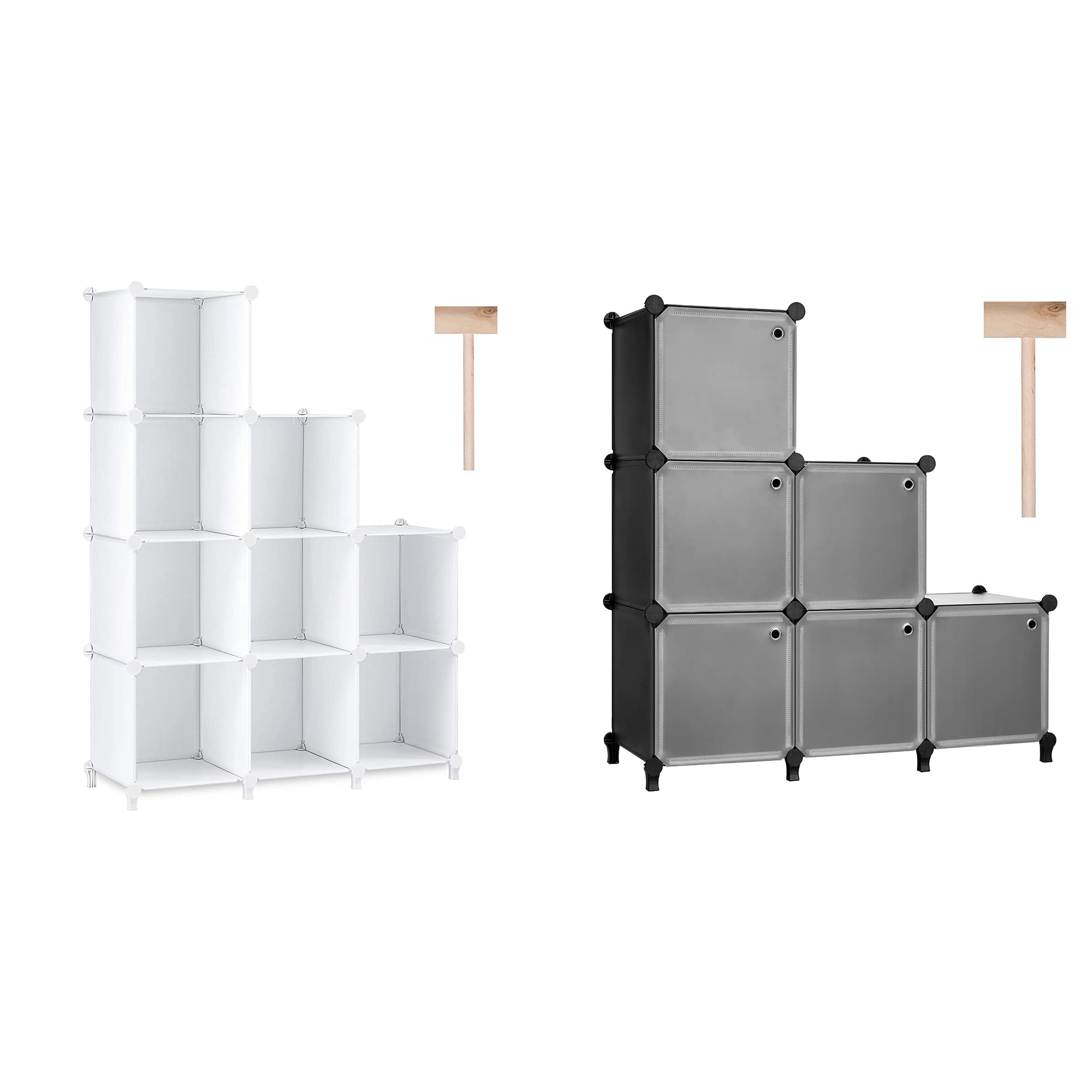 Puroma 9-Cube Closet Storage Organizer with Doors - Foldable Fabric Shelves for Bedroom, Living Room & Office Organization